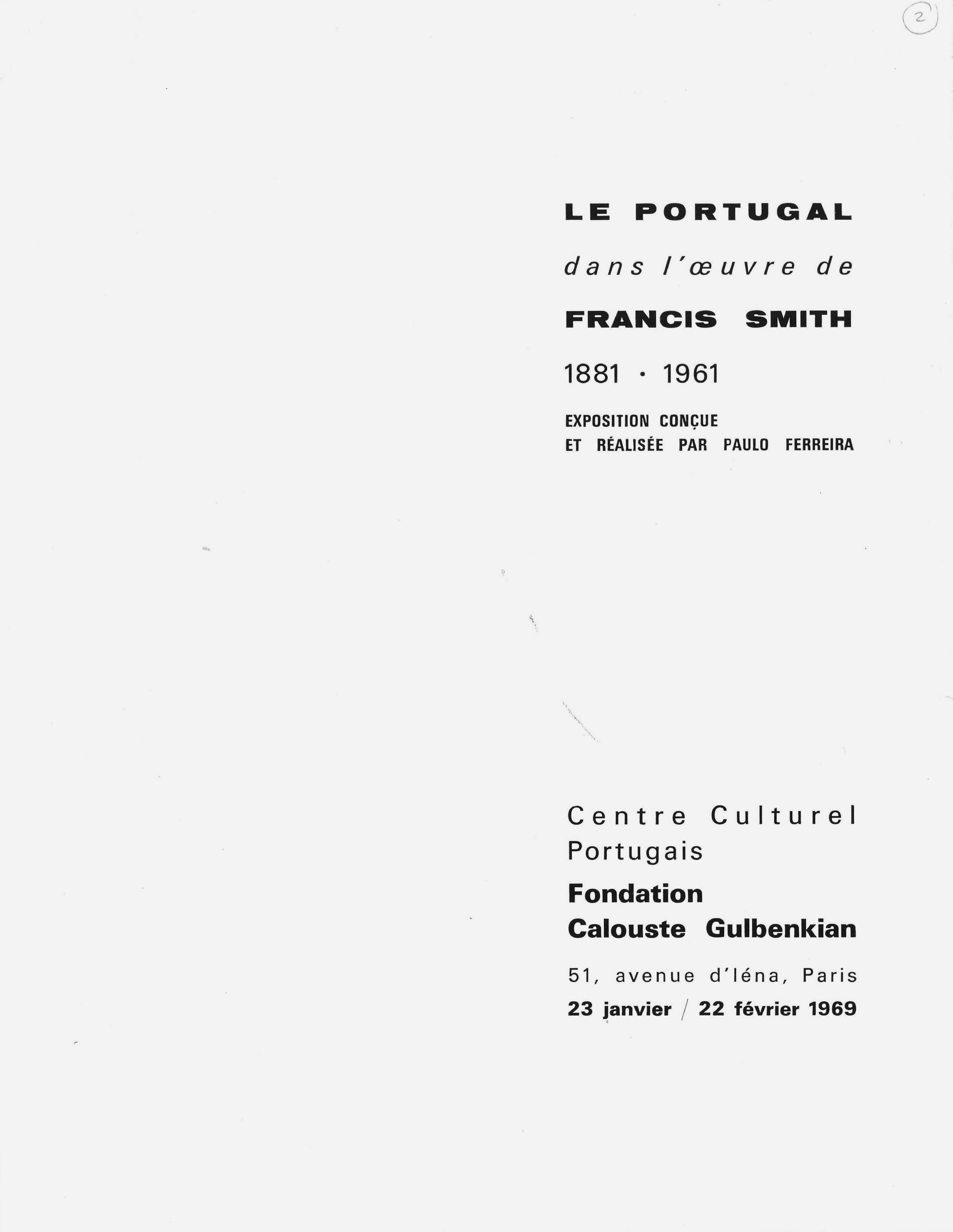 Le Portugal dans l'Œuvre de Francis Smith (1881 – 1961)