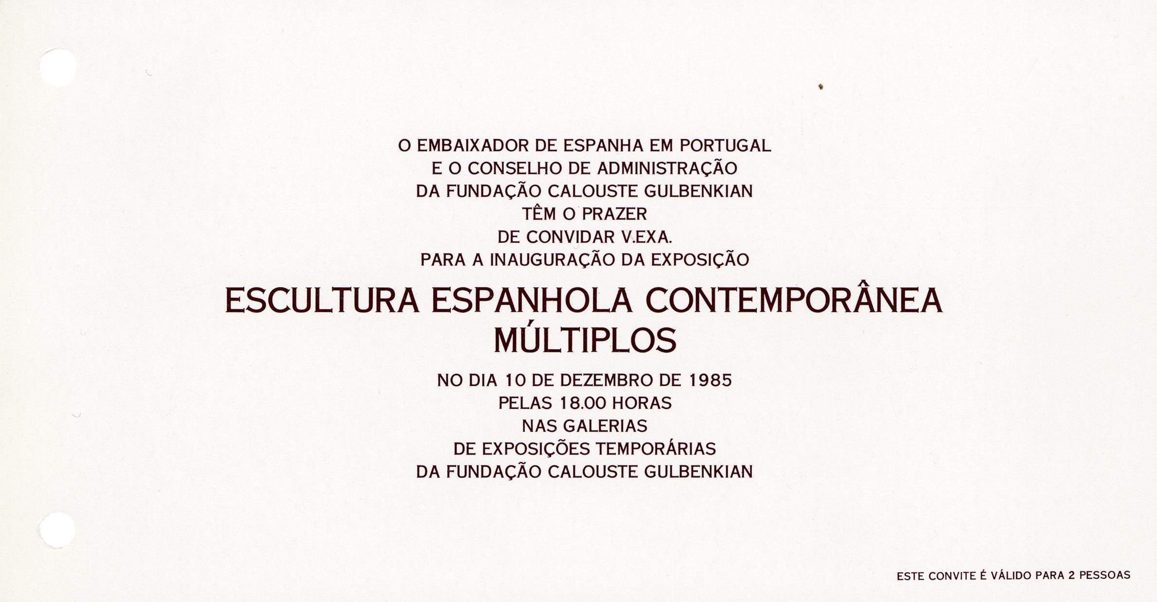 Escultura Espanhola Contemporânea. Múltiplos