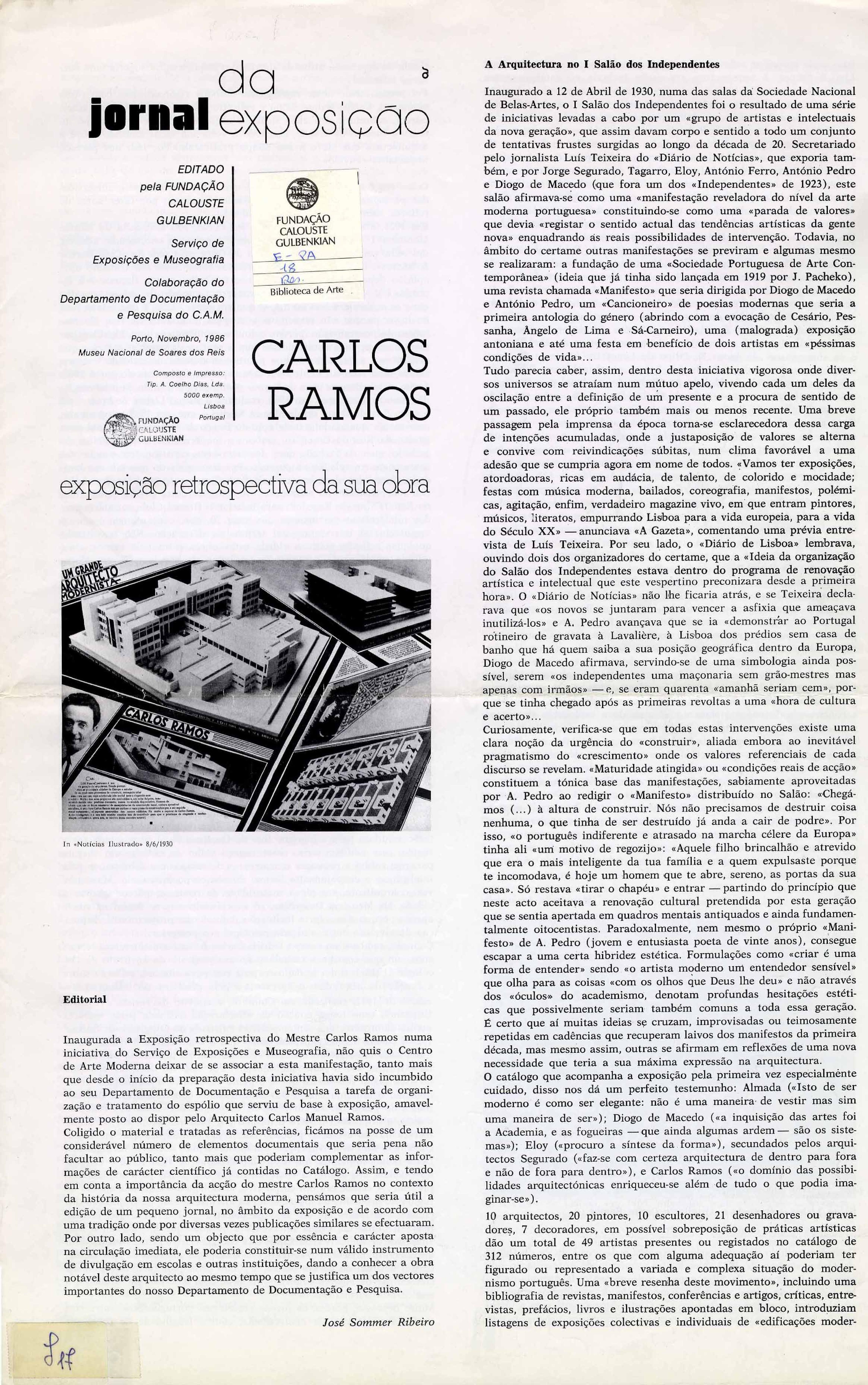 Carlos Ramos. Exposição Retrospectiva da sua Obra