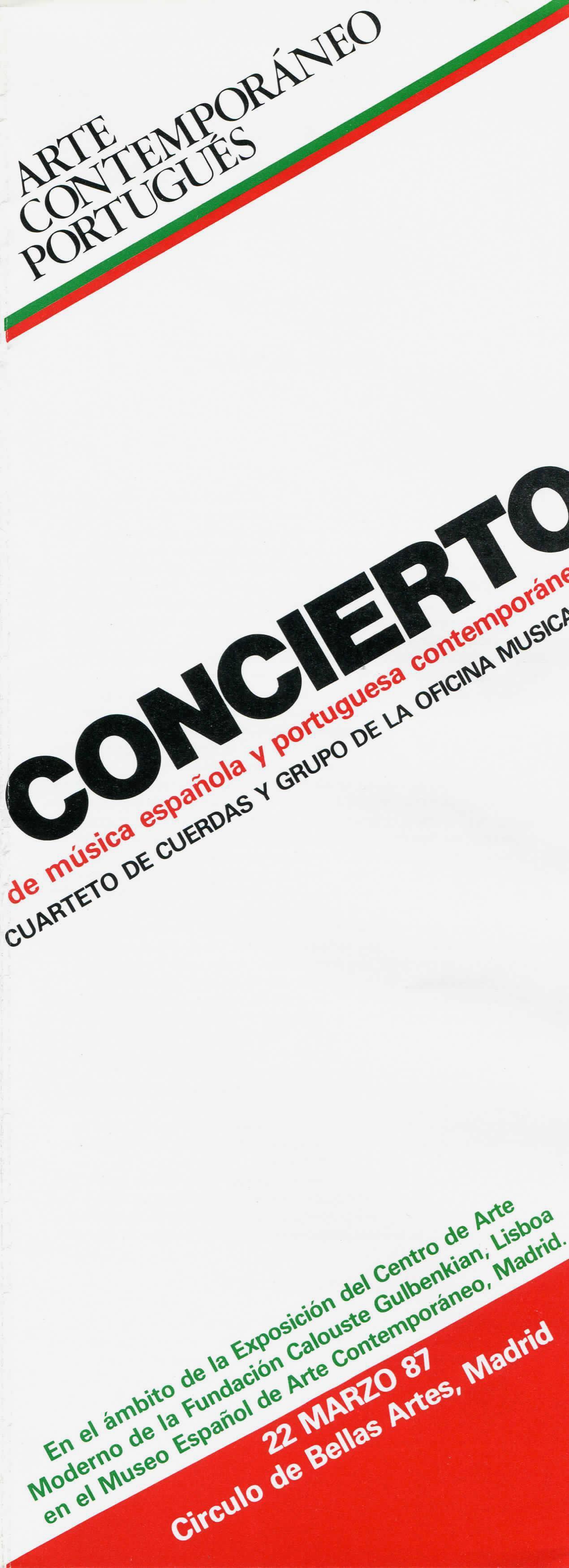 Arte Contemporáneo Portugués. Concierto de Música Española y Portuguesa Contemporánea