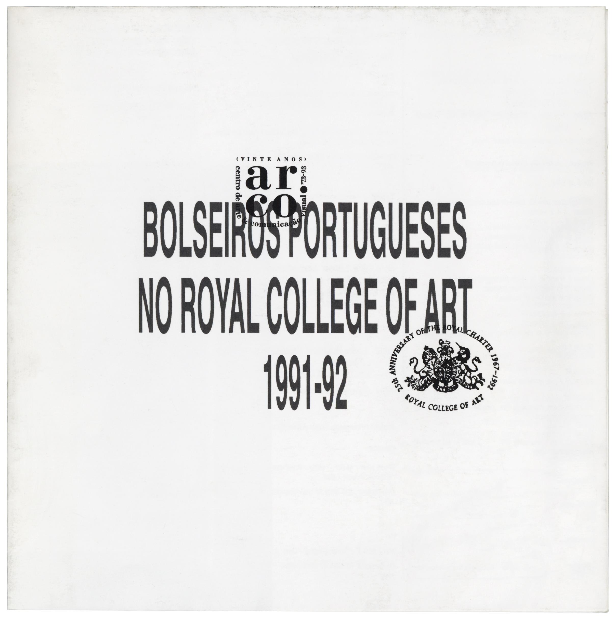 Bolseiros Portugueses no Royal College of Art, 1991 – 1992