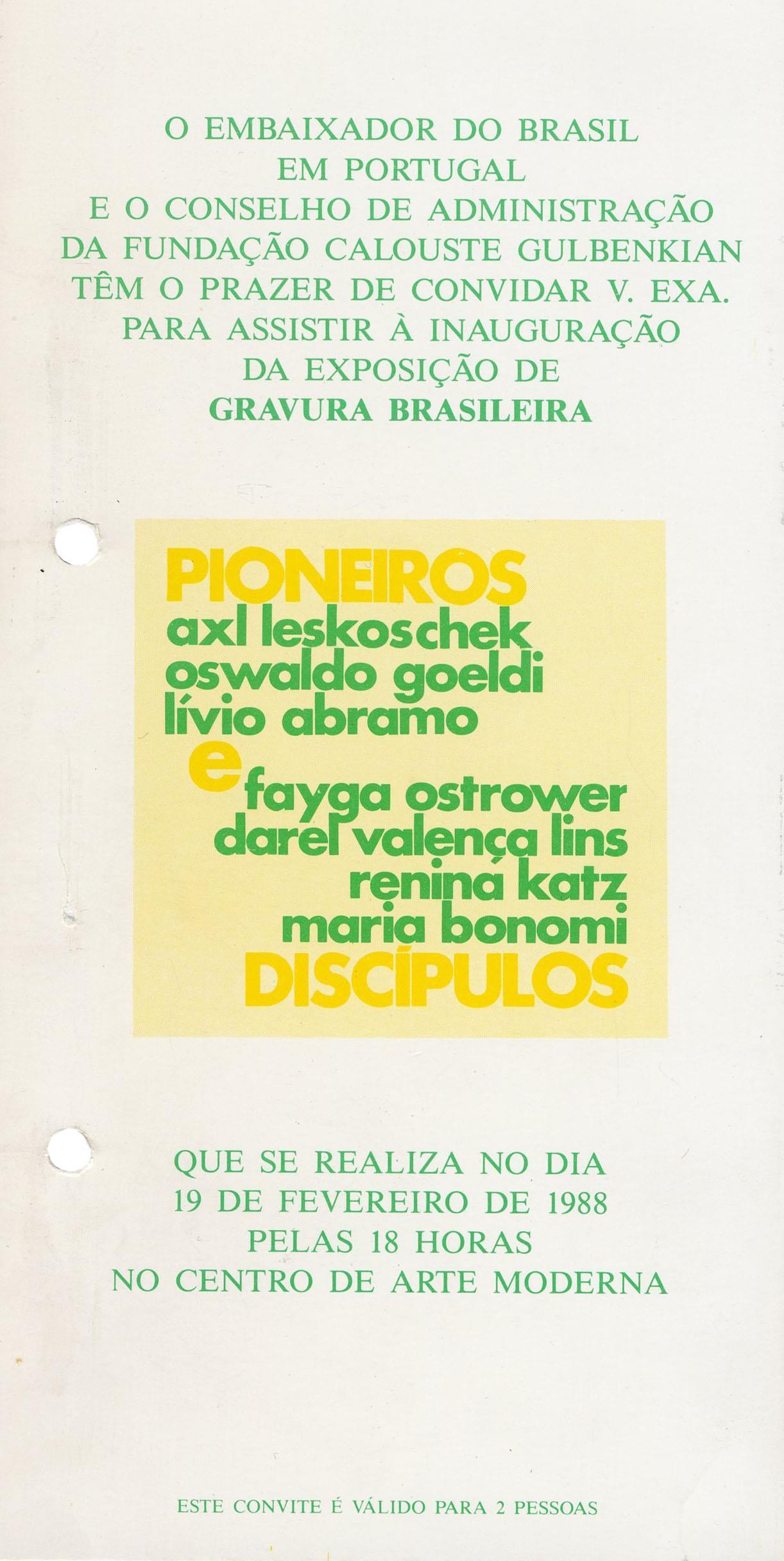Pioneiros e Discípulos. Gravura Brasileira