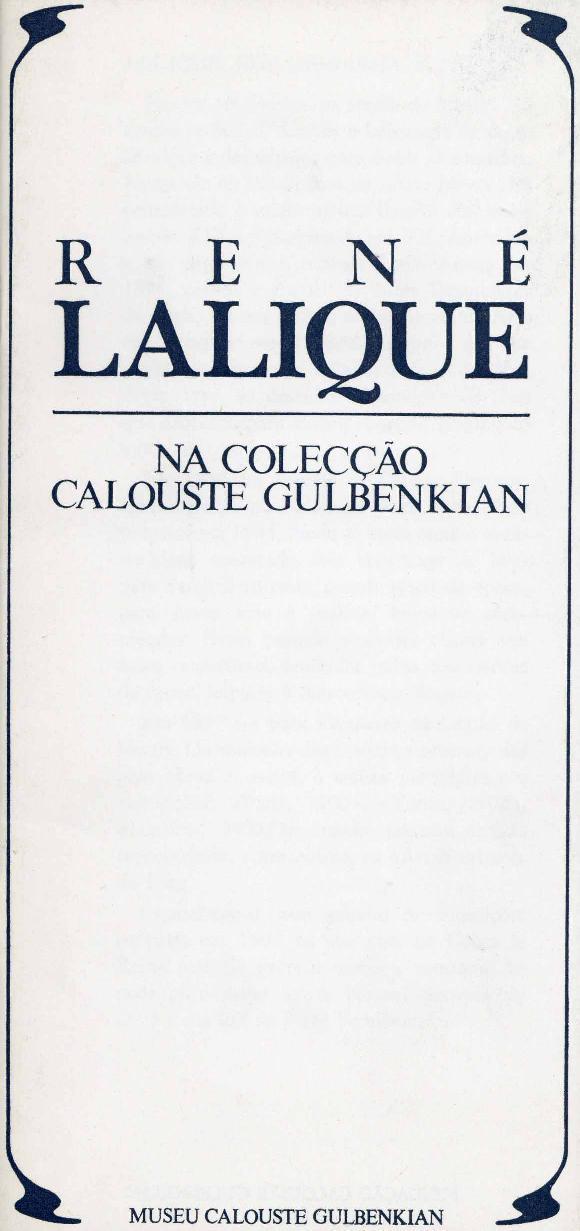 René Lalique na Colecção Calouste Gulbenkian