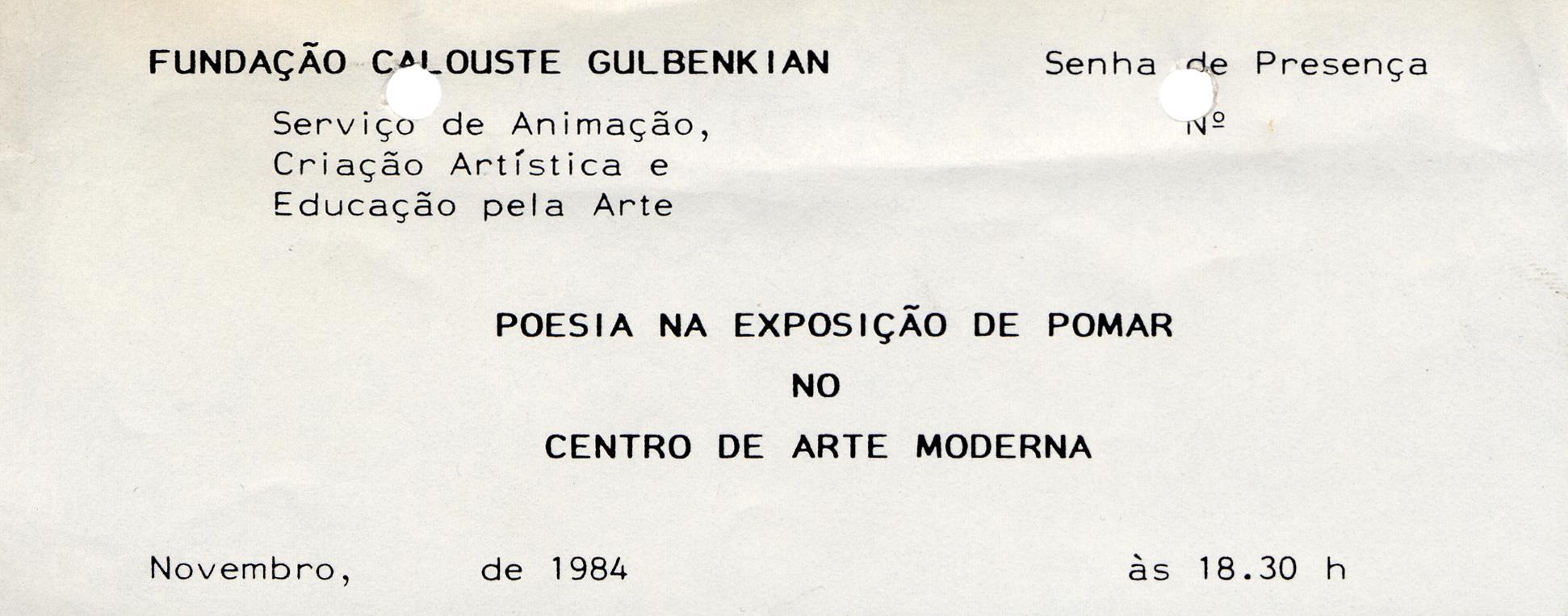 Serviço ACARTE / Fundação Calouste Gulbenkian