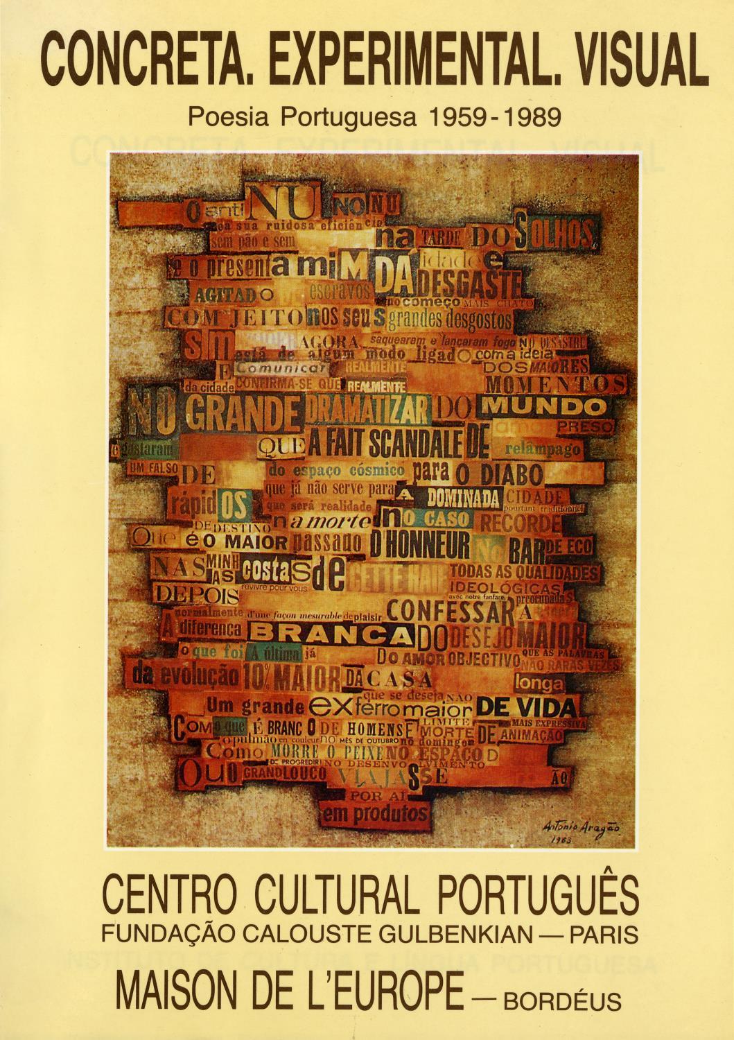 Concreta. Experimental. Visual. Poesia Portuguesa, 1959 – 1989