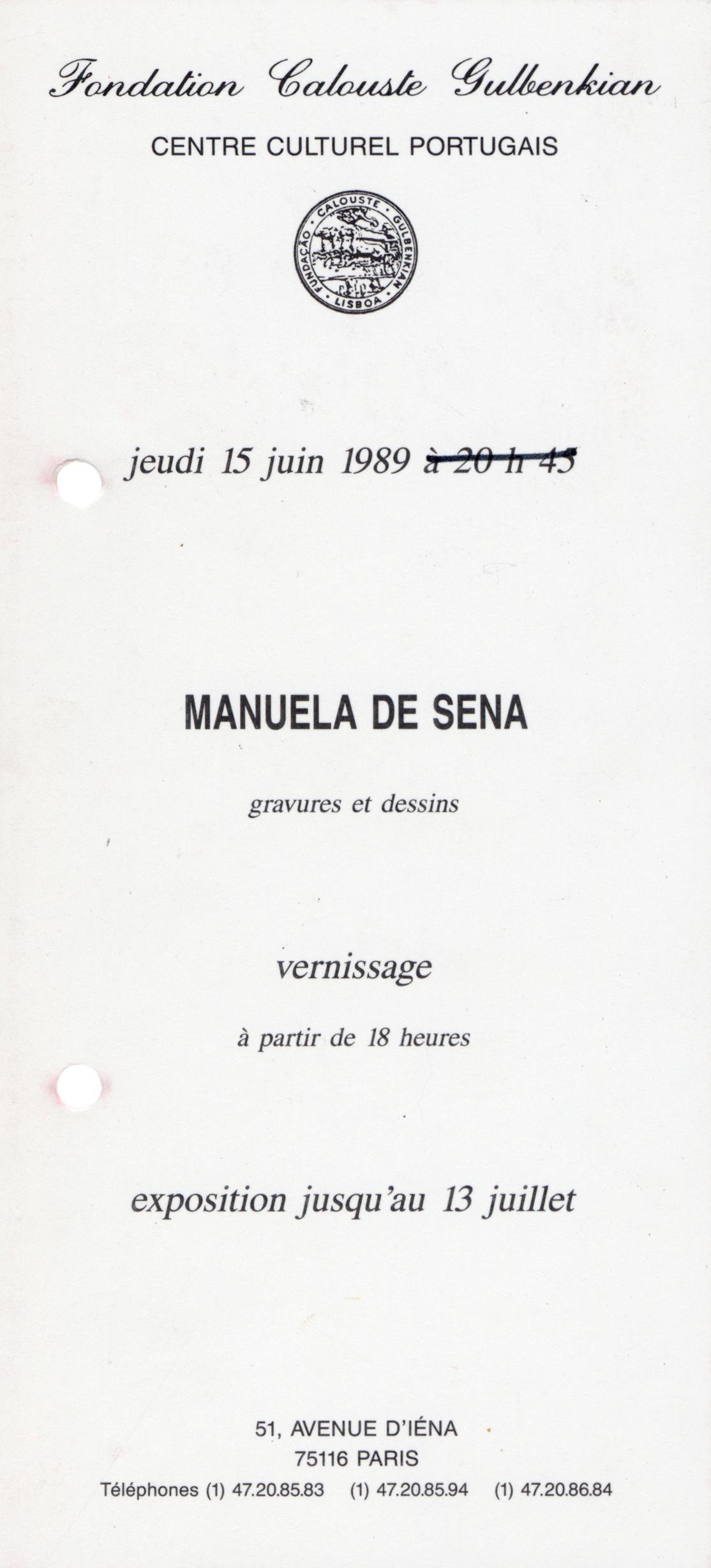 Manuela de Sena. Gravures et Dessins
