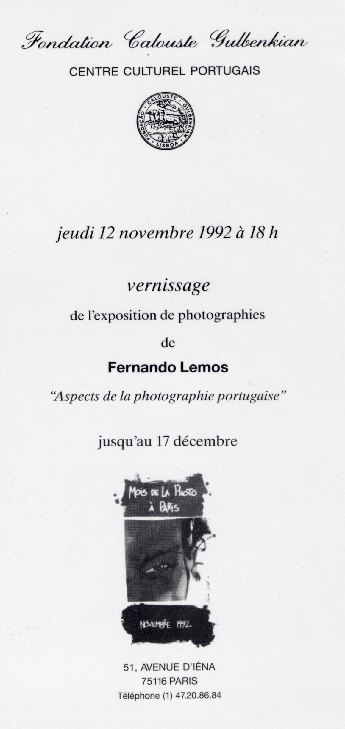Aspects de la Photographie Portugaise. Fernando Lemos