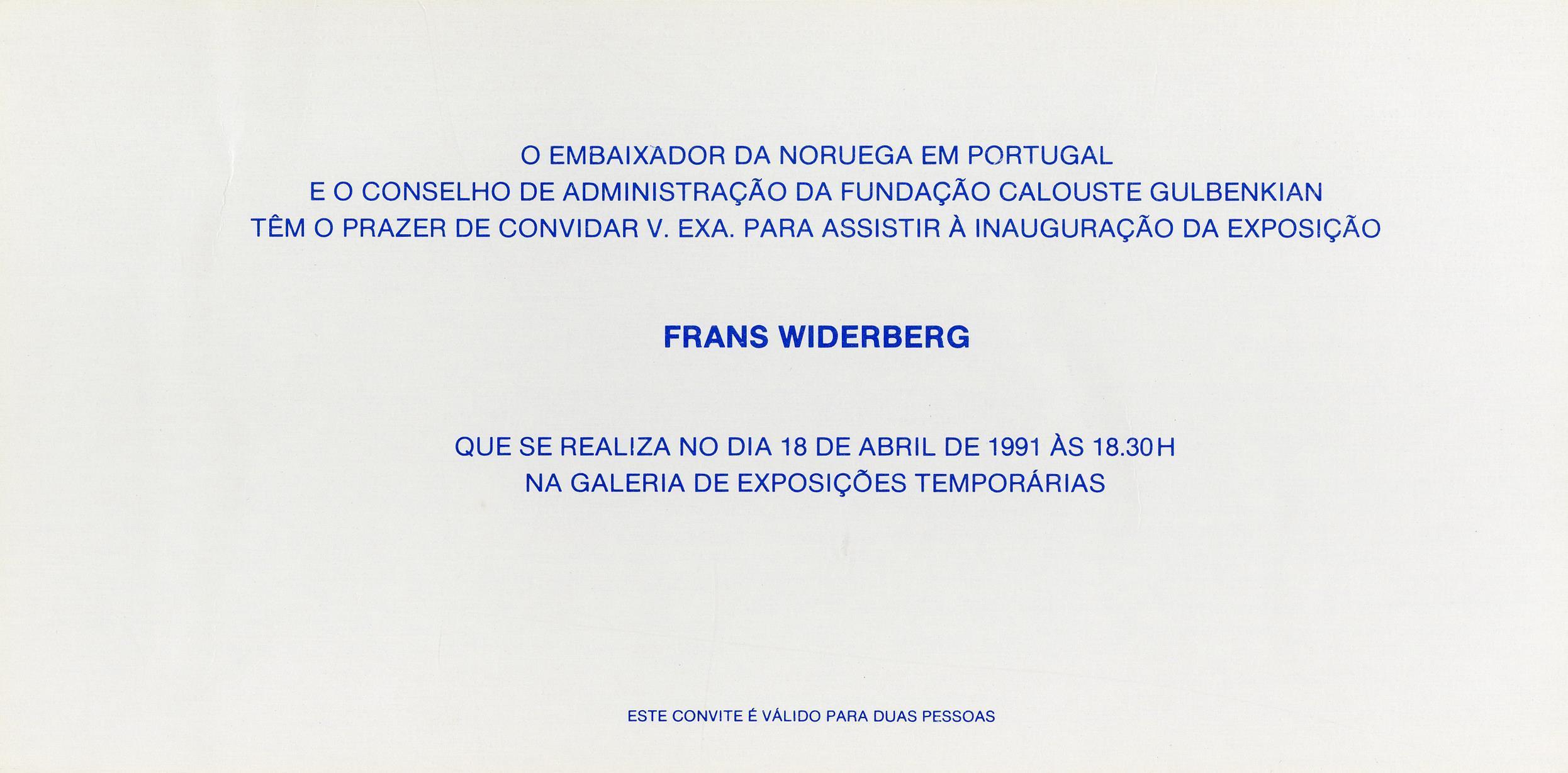 Frans Widerberg. Pinturas, 1980 – 1990
