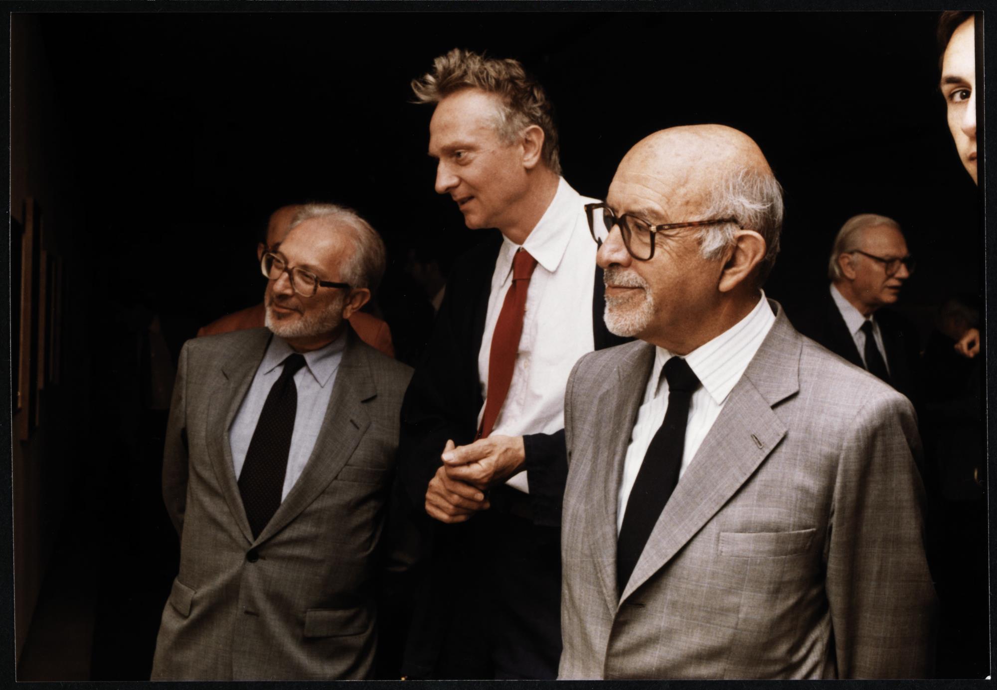Pedro Tamen (à esq.), Mathew Spender (ao centro) e Roberto Gulbenkian (à dir.)