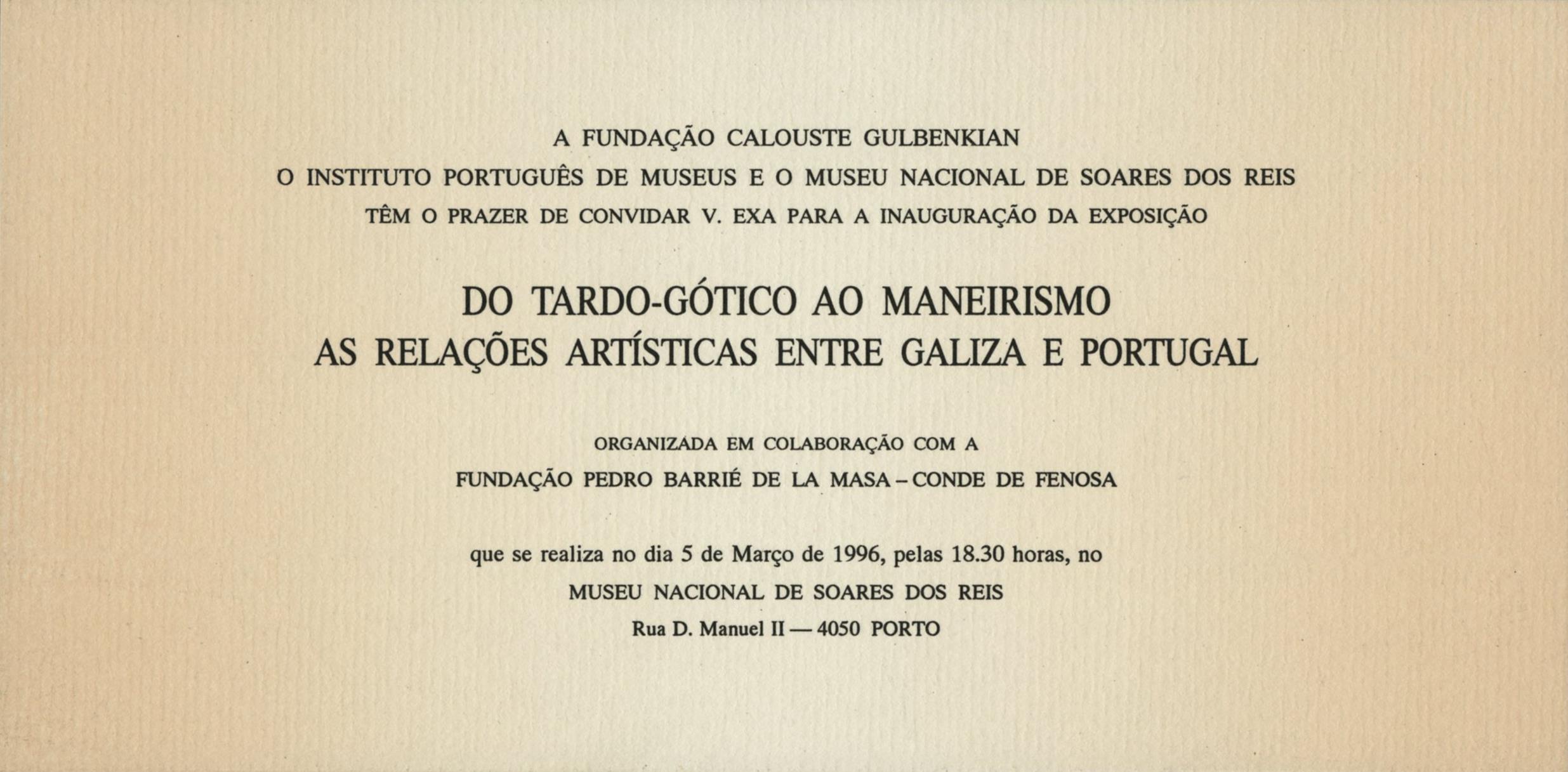 Do Tardo-Gótico ao Maneirismo. As Relações Artísticas entre Galiza e Portugal