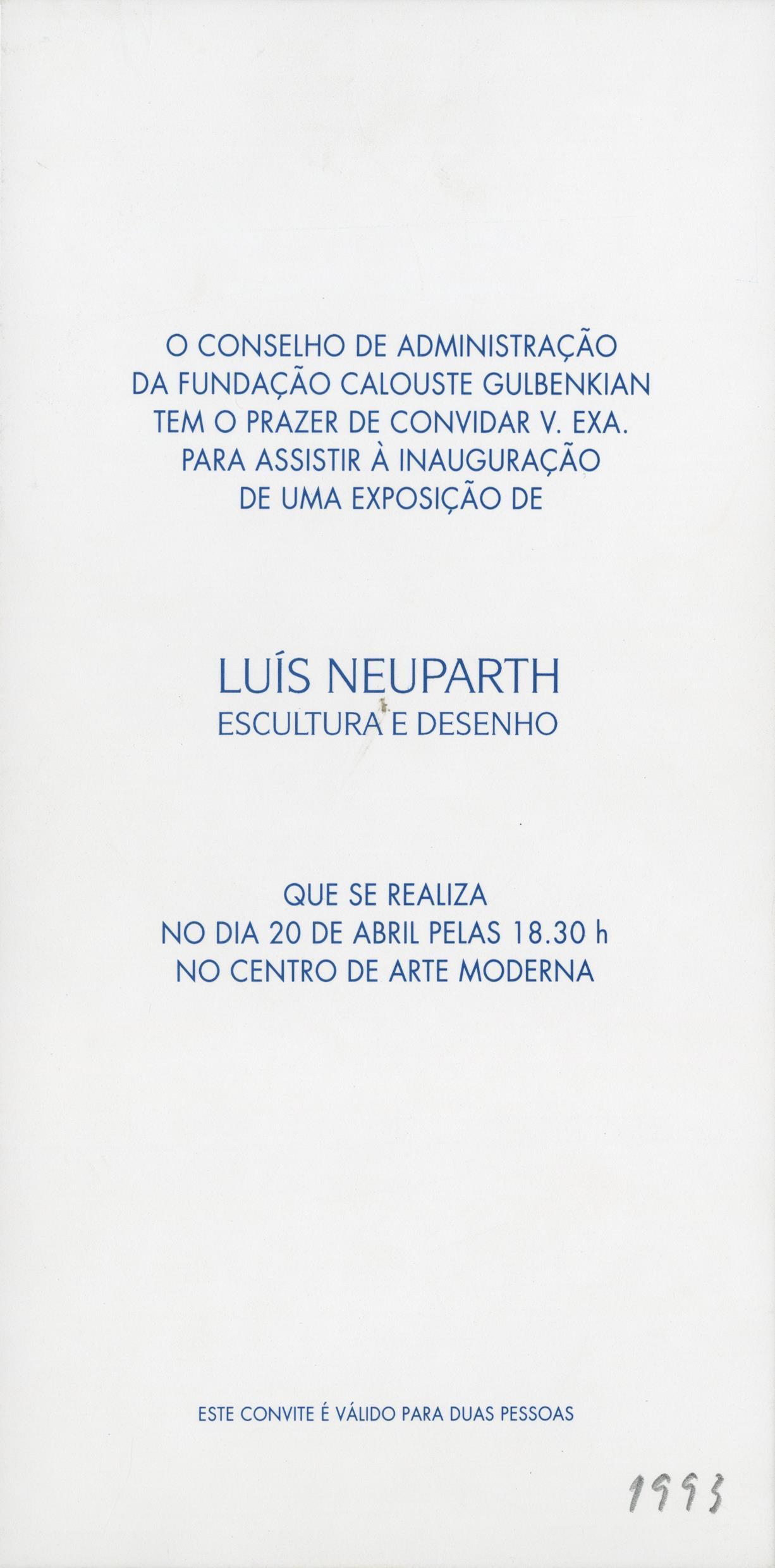 Luís Neuparth. Escultura e Desenho