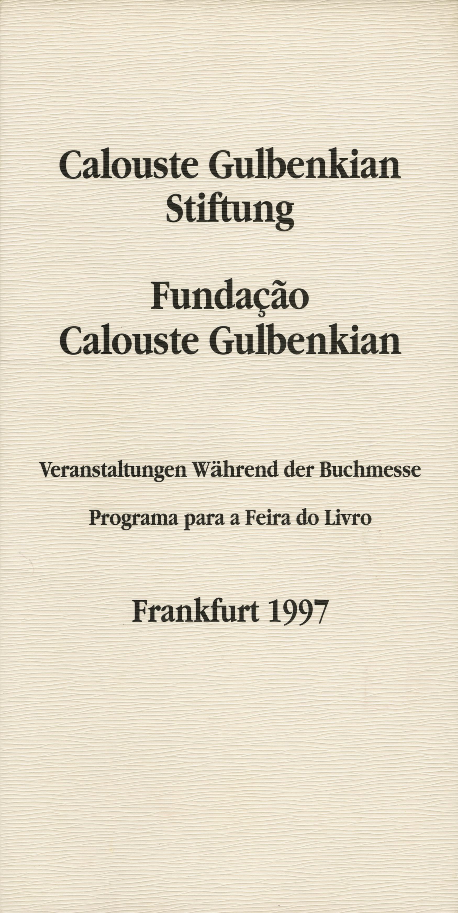 Fundação Calouste Gulbenkian. Feira do Livro. Frankfurt, 1997