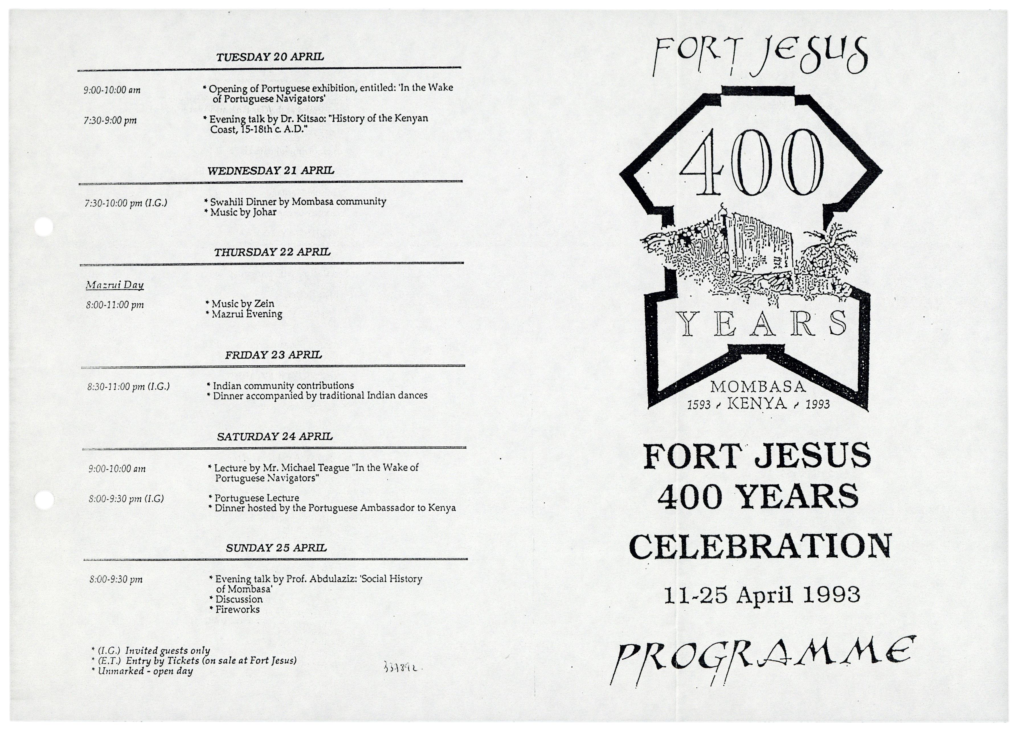 Fort Jesus 400 Years Celebration