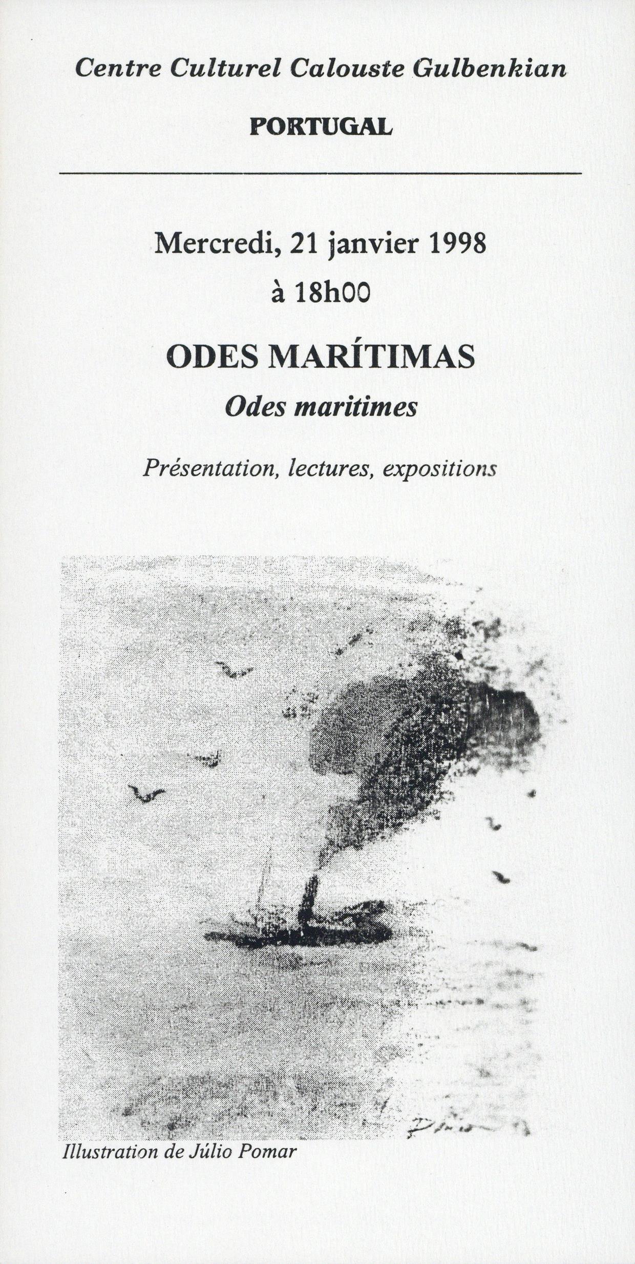 Odes Marítimas / Odes Maritimes [présentation, lectures, expositions]