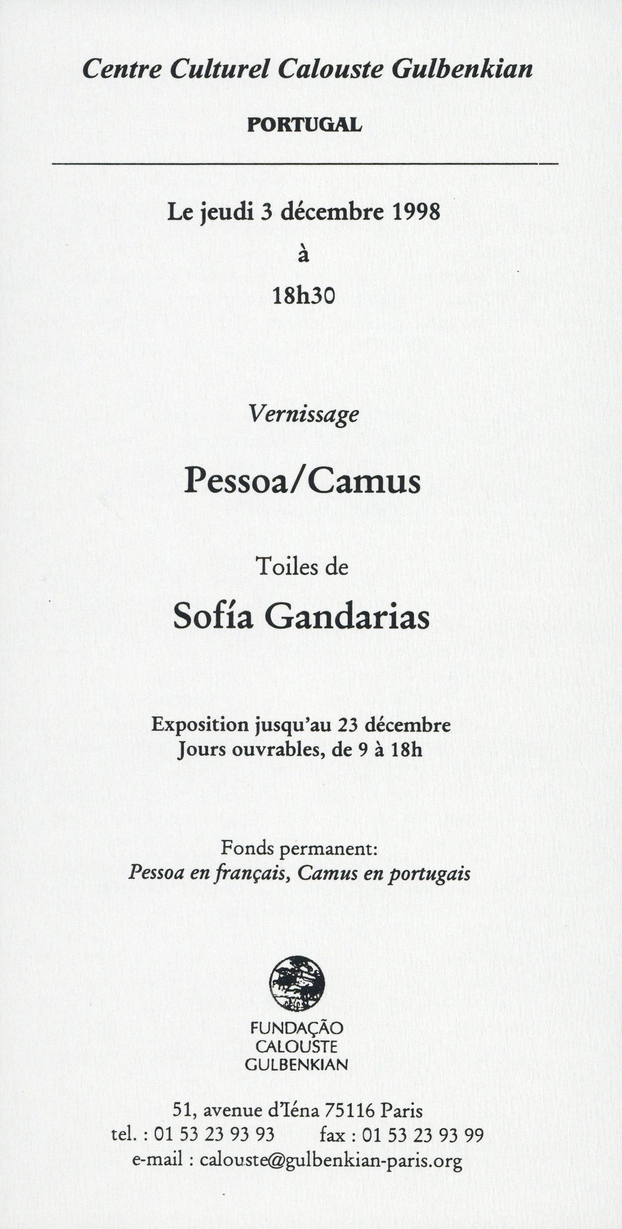 Sofía Gandarias. Pessoa/Camus