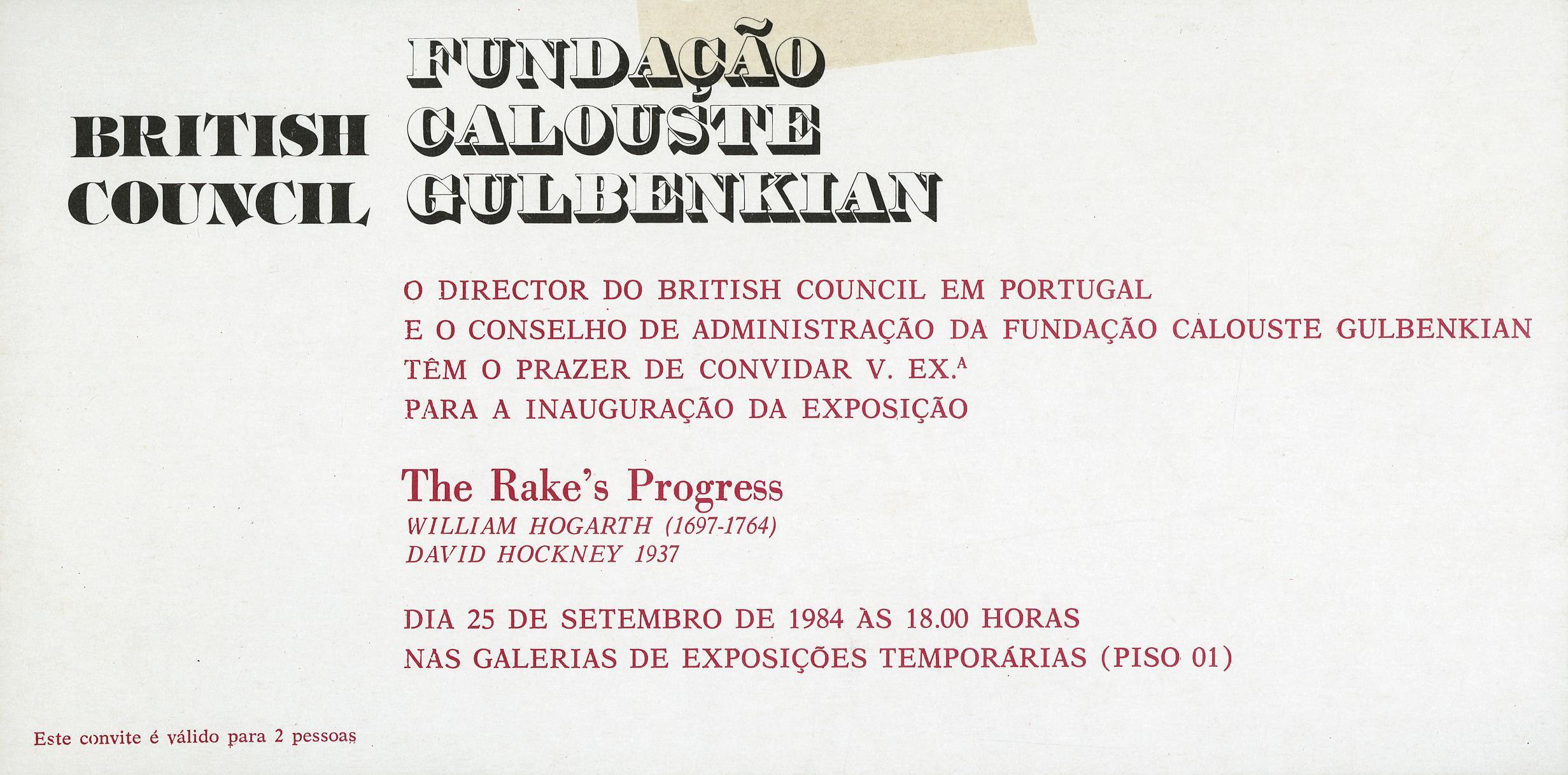 British Council. The Rake's Progress. William Hogarth (1697 – 1764), David Hockney (1937)