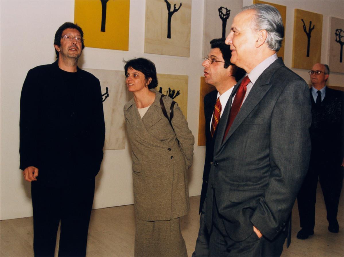 Julião Sarmento (à esq.), Catarina Vaz Pinto e Manuel Maria Carrilho (ao centro) e Victor Sá Machado (à dir.)