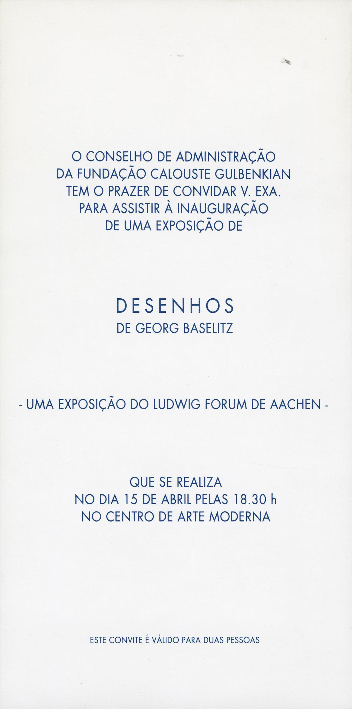 Georg Baselitz. Os Desenhos de Aachen, 1958 – 1976