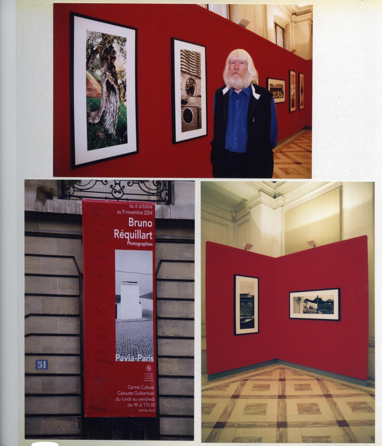 Fotografias em álbum de aspectos e da inauguração da exposição