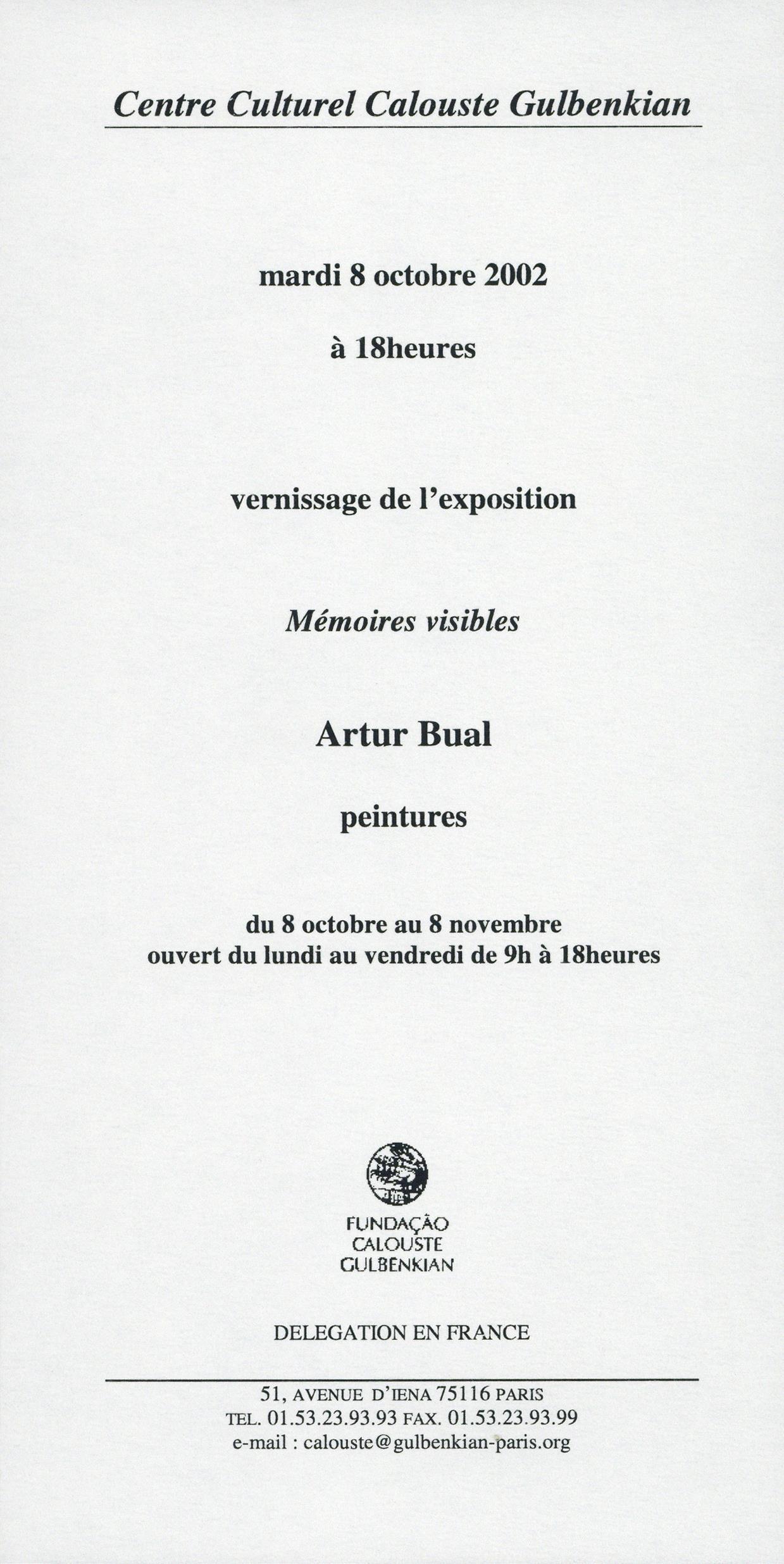 Artur Bual. Mémoires Visibles