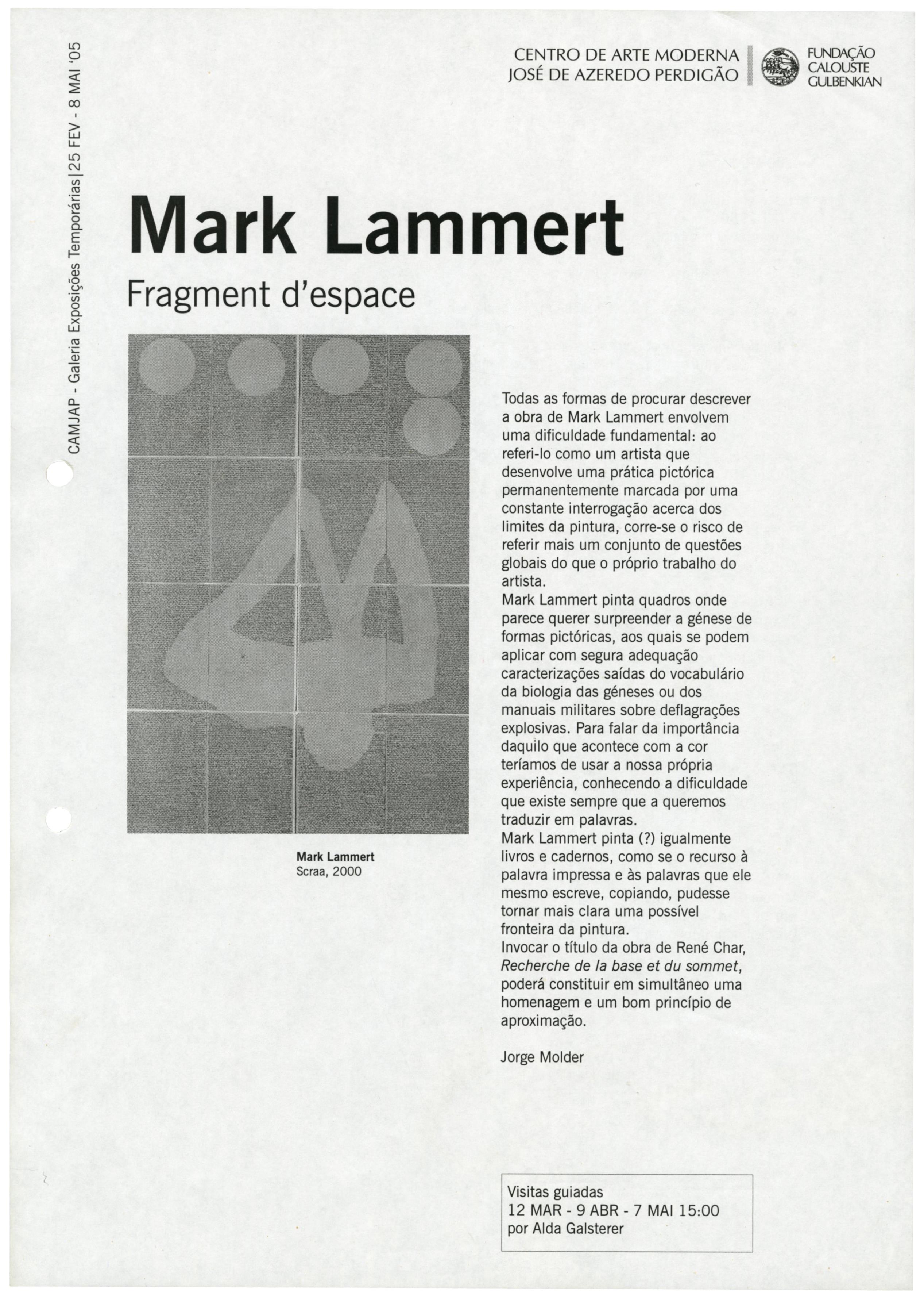 Mark Lammert. Fragment d'Espace