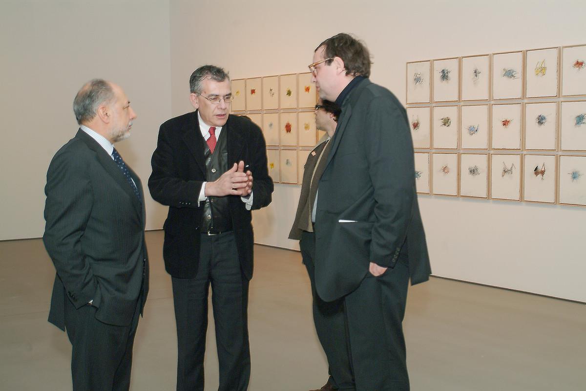 Emílio Rui Vilar (à esq.), Jorge Molder (ao centro) e Mark Lammert (à dir.)