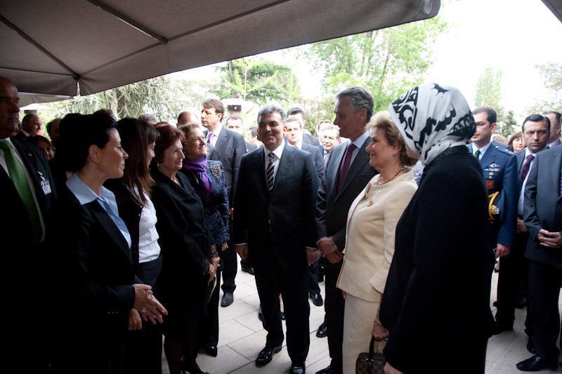 Abdullah Gül, Aníbal Cavaco Silva (à esq,), Maria Cavaco Silva e Hayrünnisa Gül (à dir.)