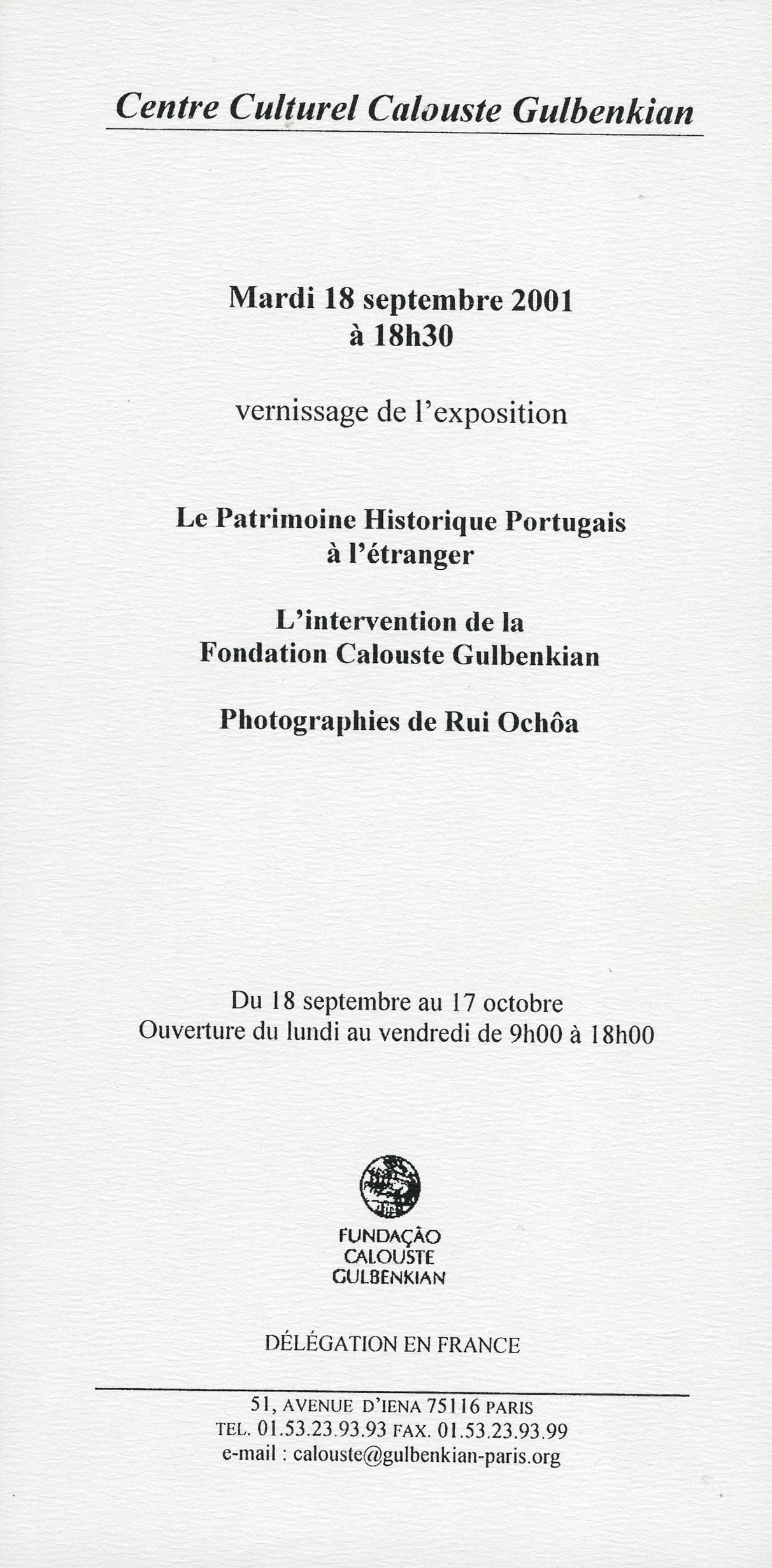 Le Patrimoine Historique Portugais à l’Étranger. L’Intervention de la Fondation Calouste Gulbenkian. Photographies de Rui Ochôa