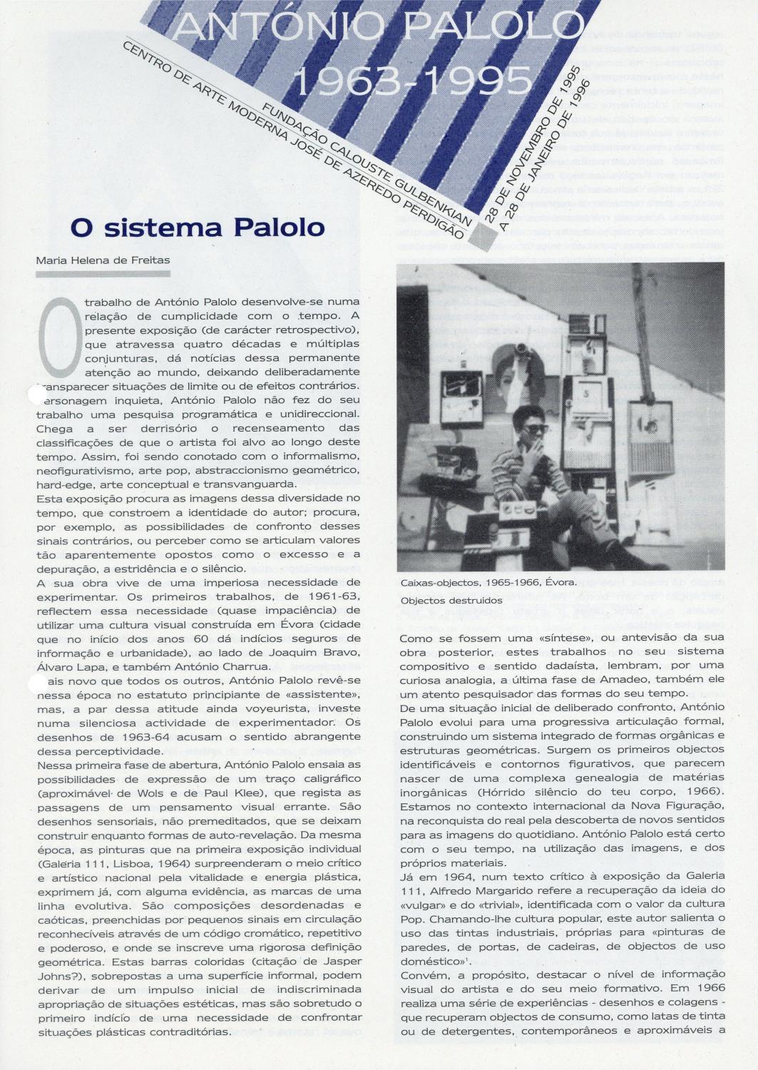 António Palolo, 1963 – 1995