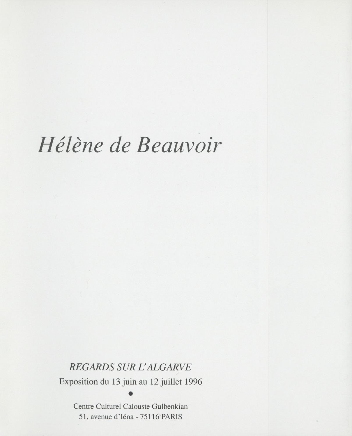 Hélène de Beauvoir. Regards sur l'Algarve