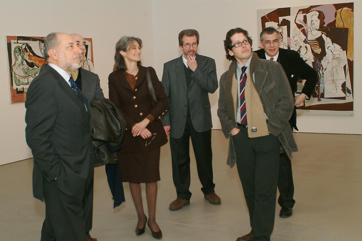 Emílio Rui Vilar (à esq.), Teresa Gouveia e Manuel Botelho (ao centro), João Pinharanda (à dir.) e Jorge Molder (atrás, à dir.)