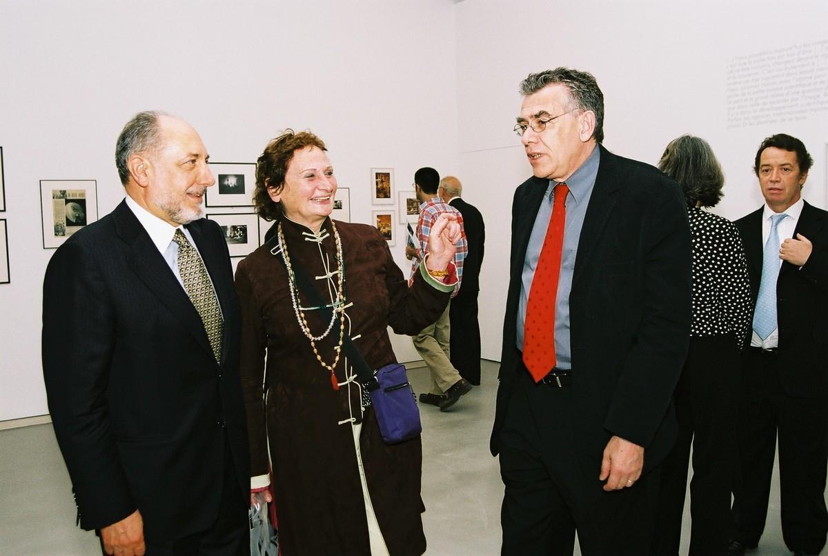 Emílio Rui Vilar (à esq.), Maria Glissen (ao centro) e Jorge Molder (à dir.)