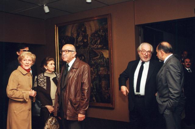 Roberto Gulbenkian (à esq.), Pedro Tamen (ao centro, à dir.) e Emílio Rui Vilar (à dir.)