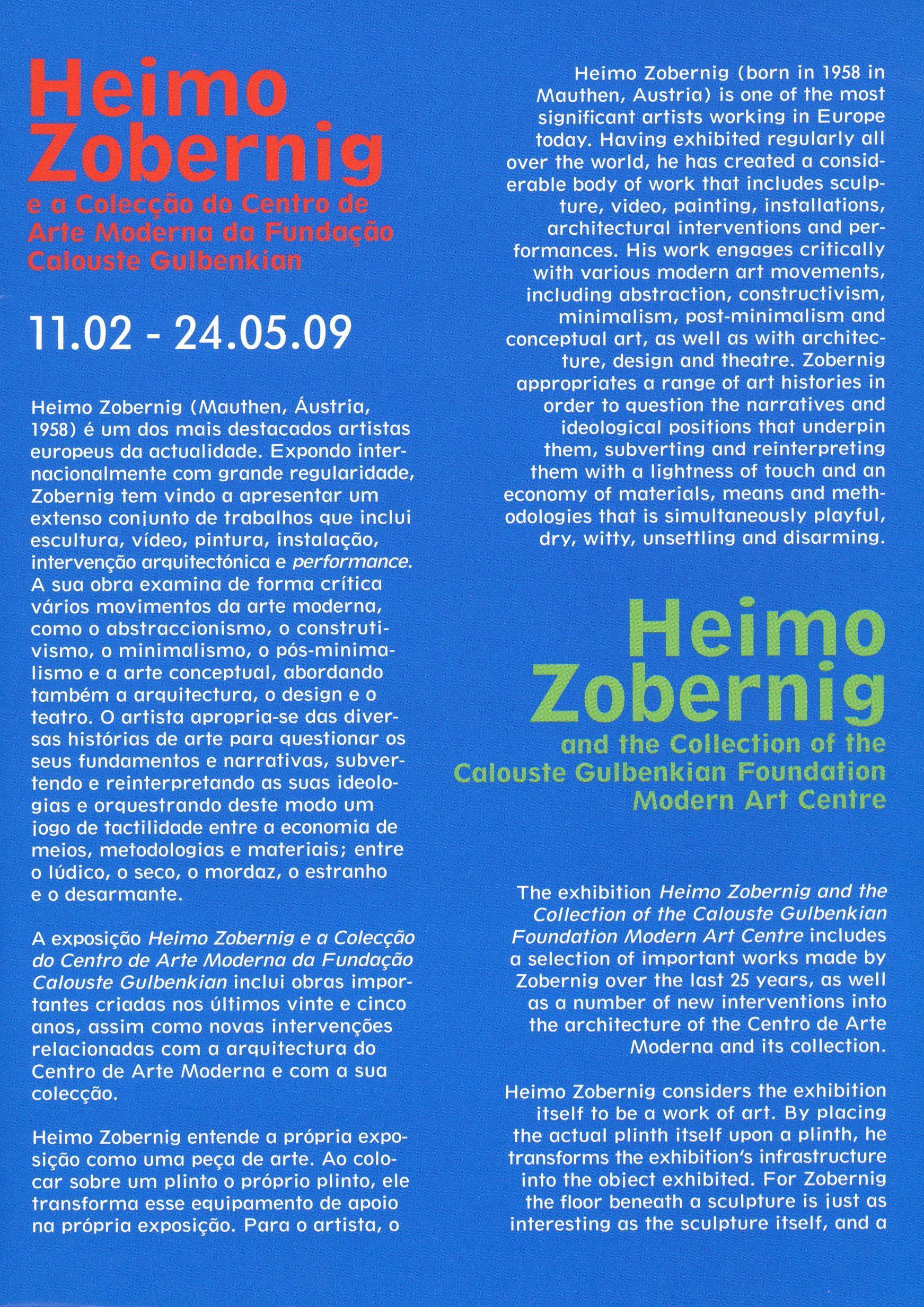 Heimo Zobernig e a Colecção do Centro de Arte Moderna da Fundação Calouste Gulbenkian