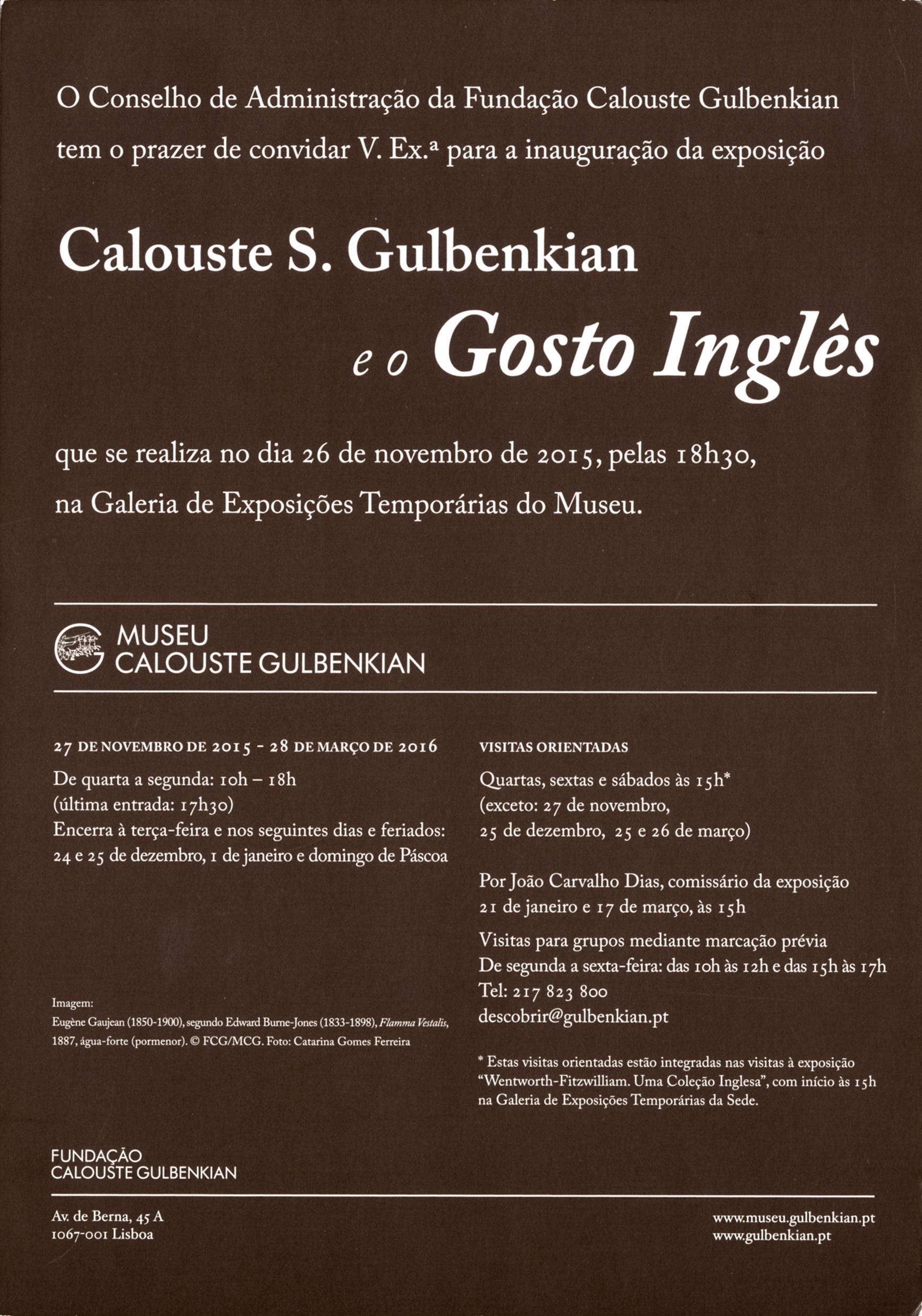 Calouste S. Gulbenkian e o Gosto Inglês