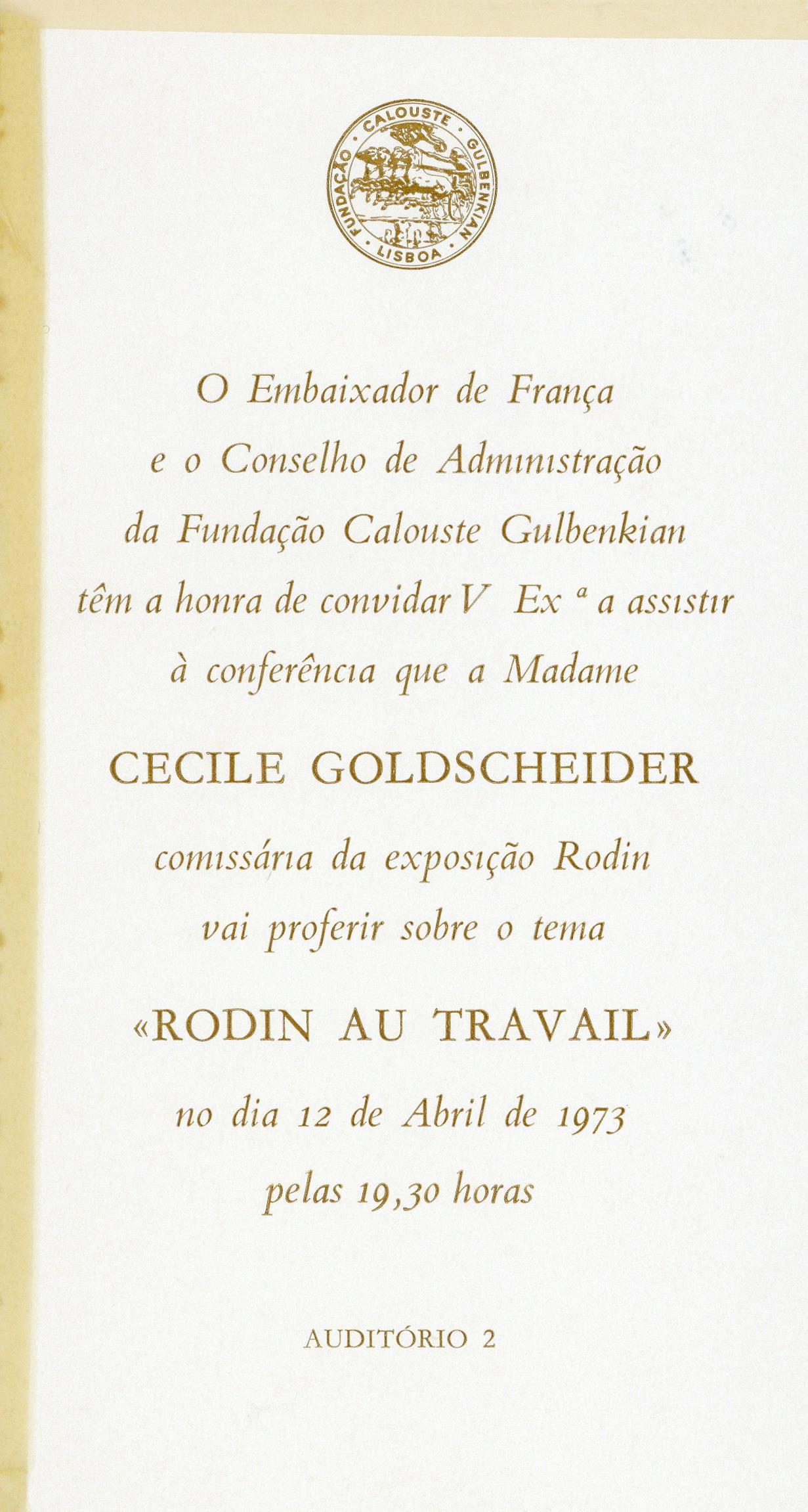 Rodin au Travail [conférence par Cecile Goldscheide]