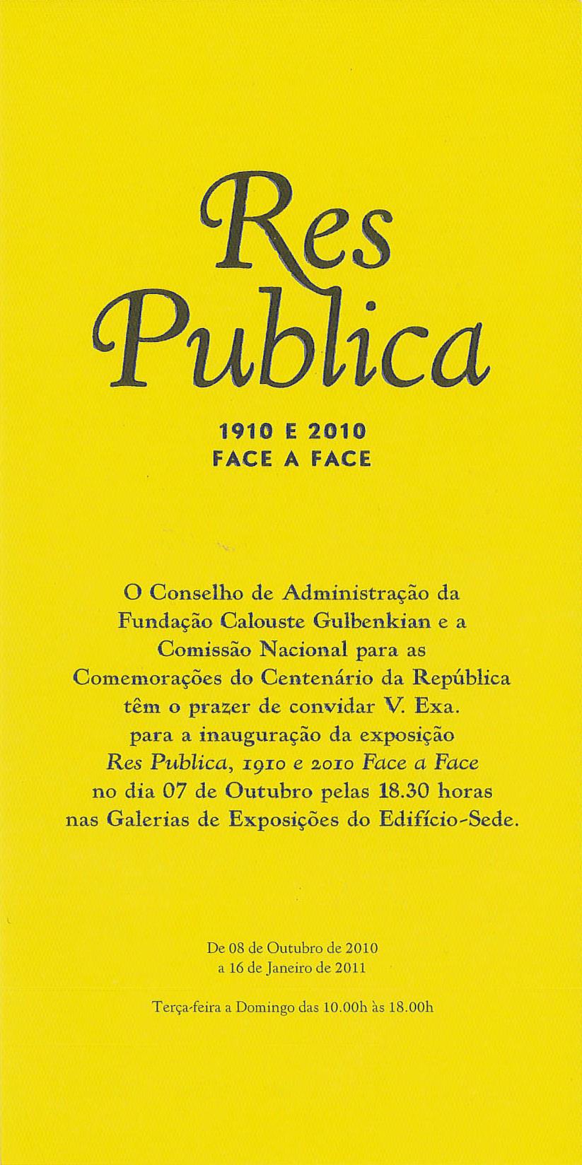 Res Publica 1910 e 2010 Face a Face