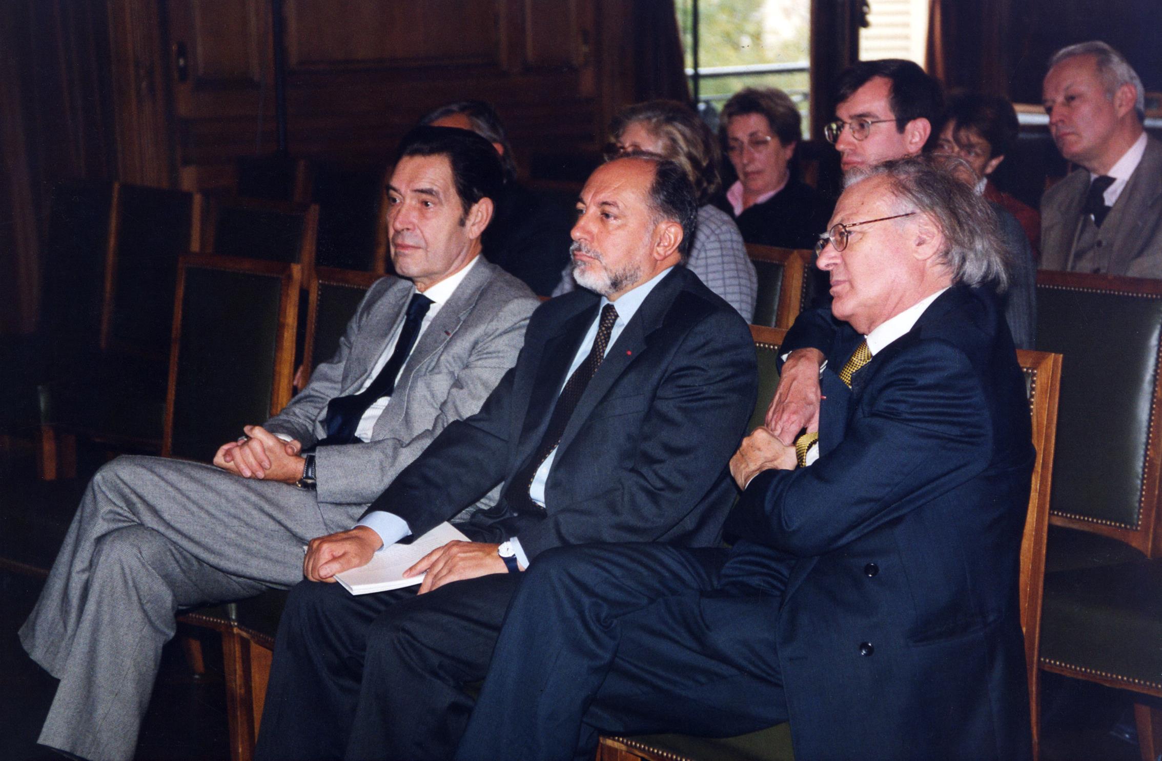 Conferência de imprensa. José Blanco, Emílio Rui Vilar e Hubert Astier (da esq. para a dir.)