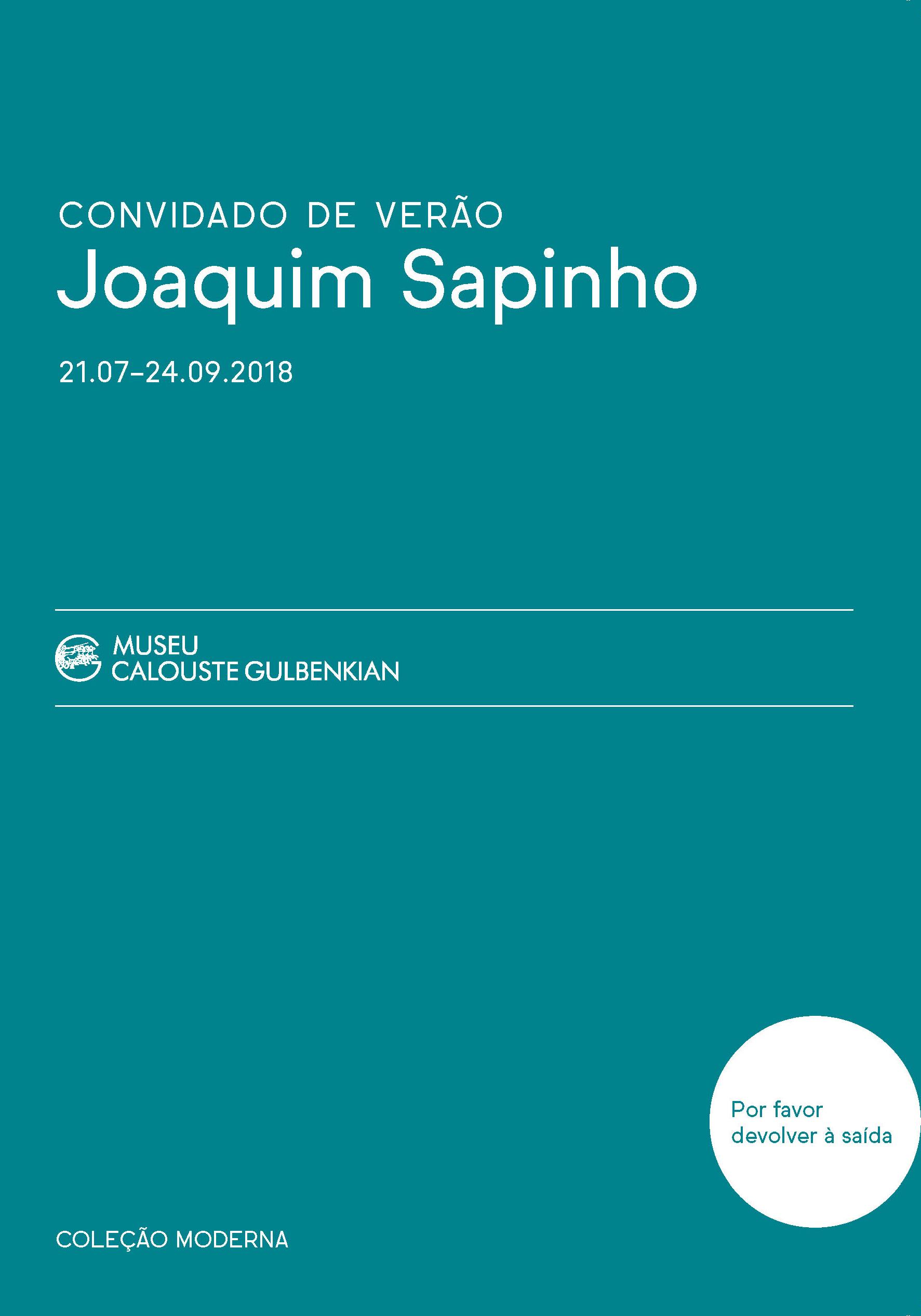 Convidado de Verão. Joaquim Sapinho