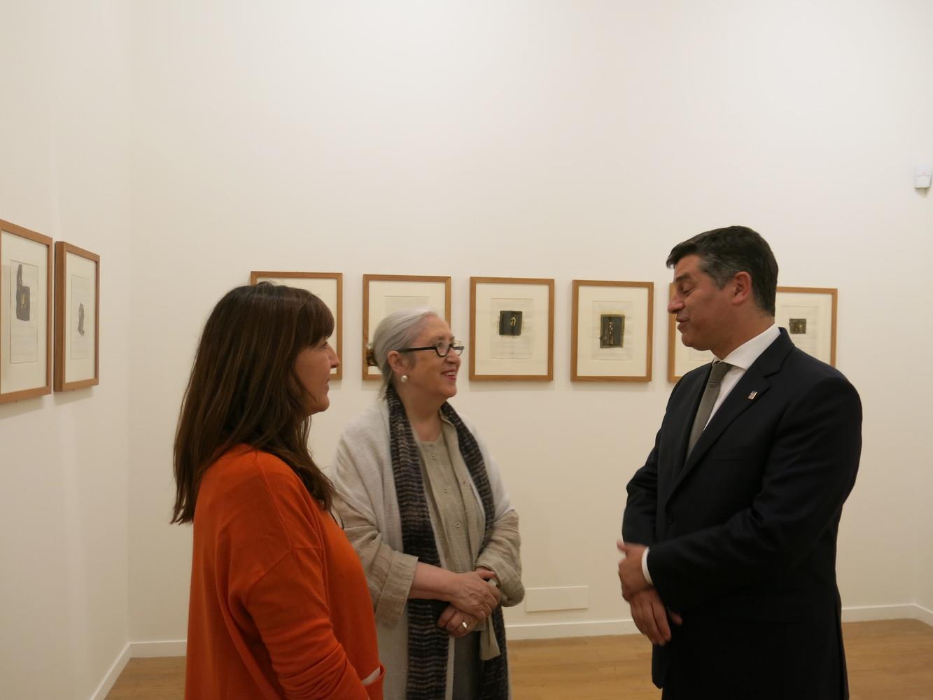 Visita do Ministro da Economia. Helena de Freitas (à esq.); Graça Morais (ao centro) e Manuel Caldeira Cabral (à dir.)