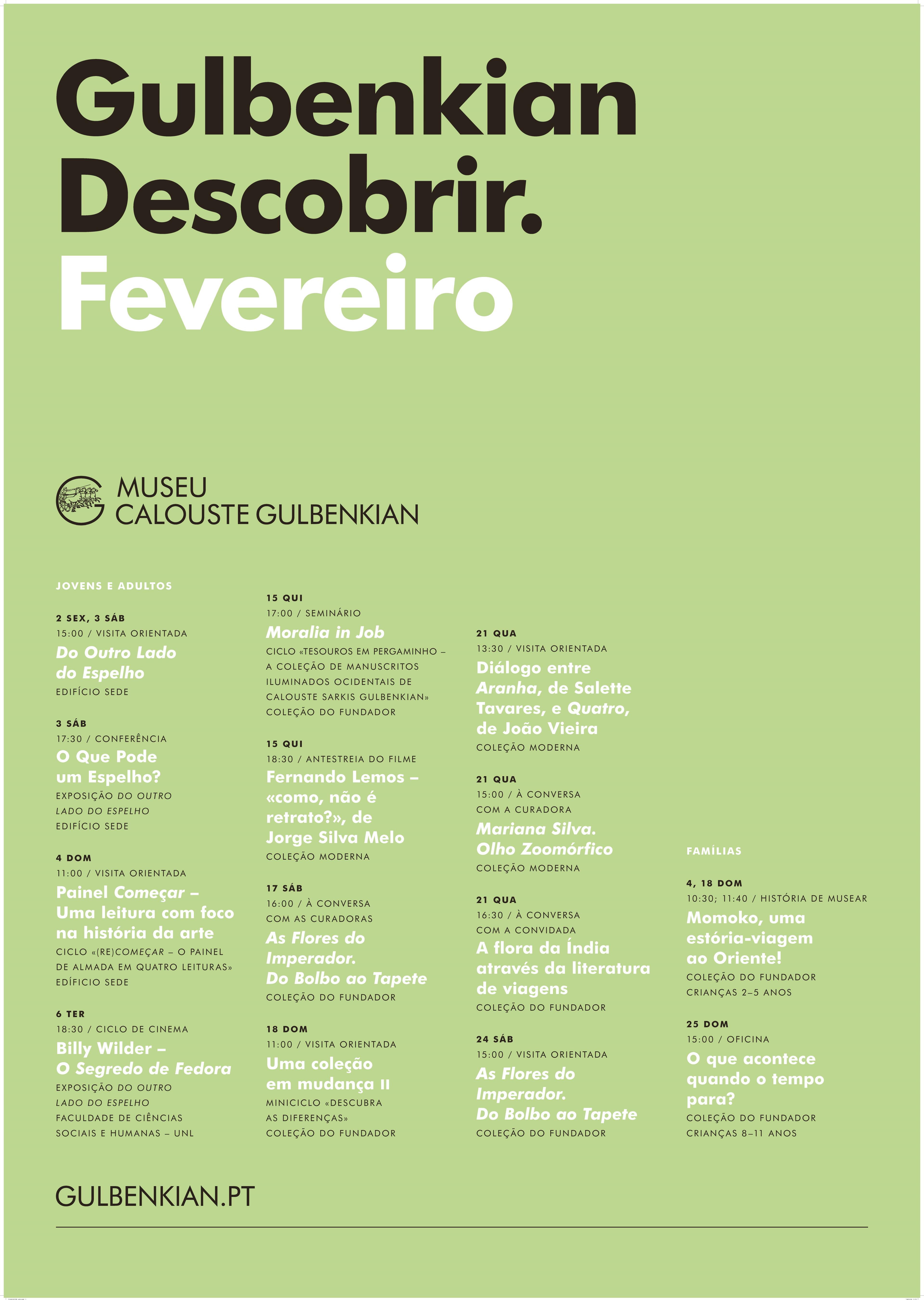 Programa Gulbenkian Descobrir – Museu Calouste Gulbenkian. Fevereiro 2018