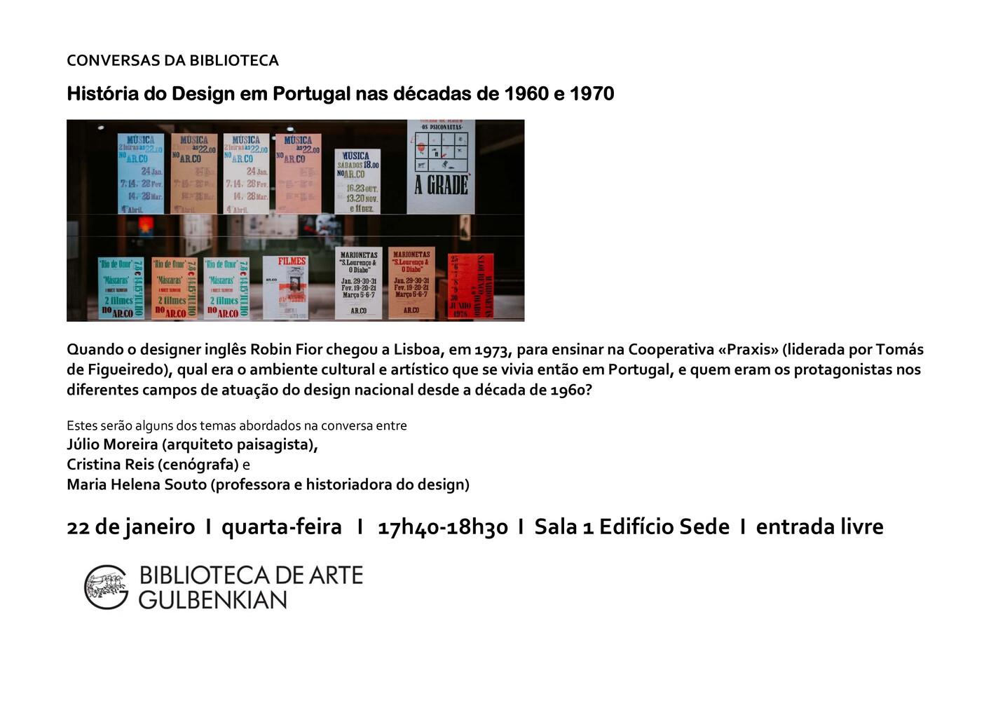 História do Design em Portugal nas Décadas de 1960 e 1970 [conferência]