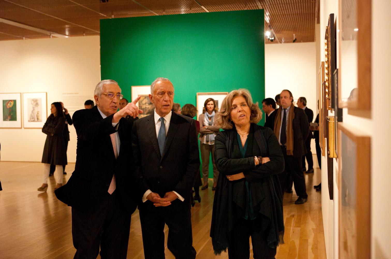 Visita oficial do Presidente da República Portuguesa. Artur Santos Silva, Marcelo Rebelo de Sousa e Isabel Mota (da esq. para a dir.)