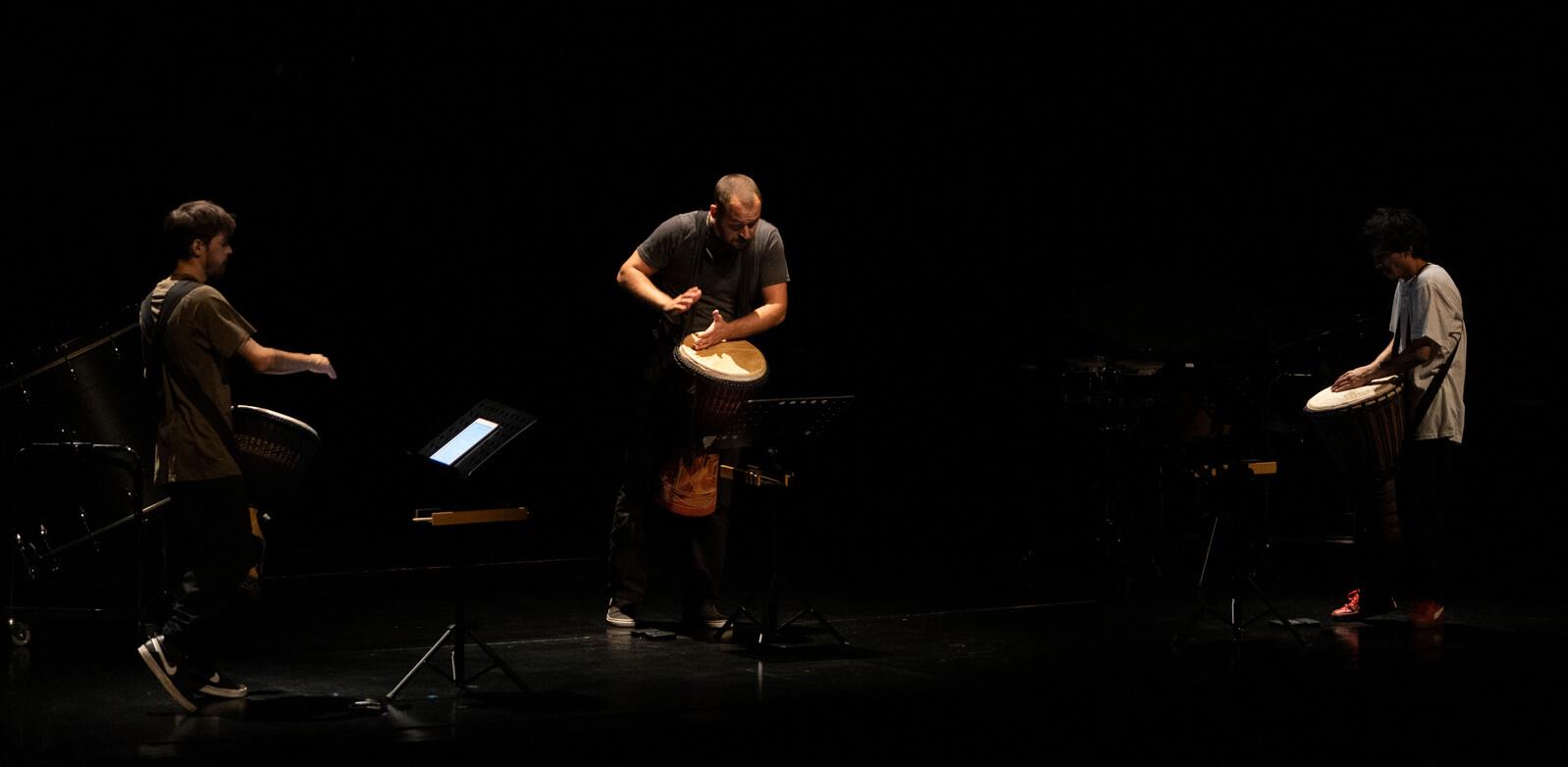 Concerto «Transformer L'Homme». Pedro Tavares (à esq.); Tomás Moital (ao centro) e Francisco Cipriano (à dir.)