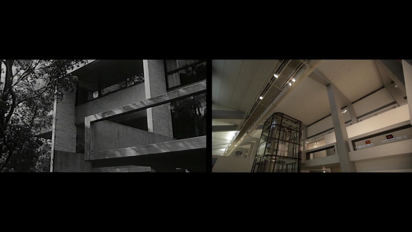 Frames do vídeo de Narelle Jubelin, «Albers. Seidler Establishing. Shots», 2012-13 (Col. CAM, Inv. 14IM69)