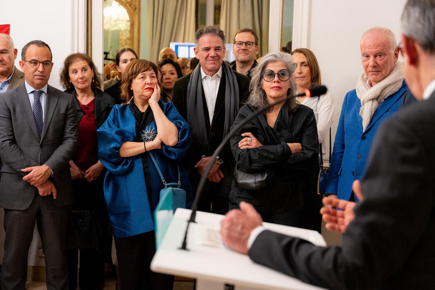 Pedro Adão e Silva, Elisabete Caramelo, Leonor Antunes, Benjamin Weil e Guilherme d´Oliveira Martins  (da esq. para a dir.)