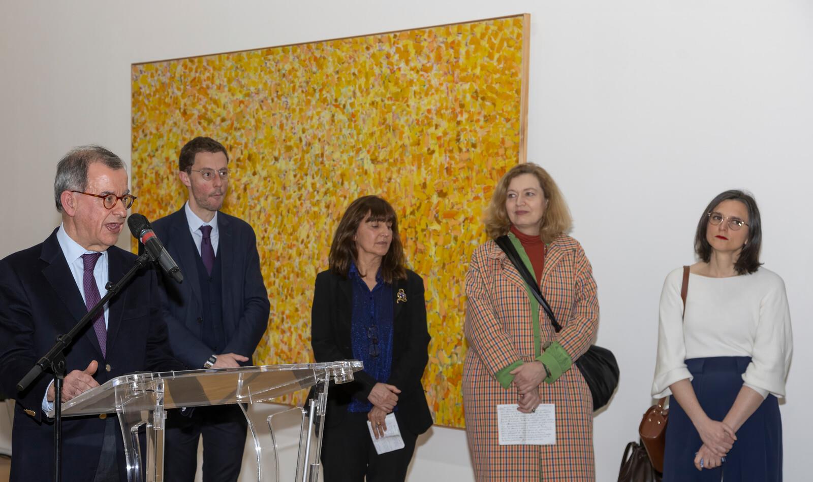 Guilherme d´Oliveira Martins (à esq.) e Helena de Freitas, Laurent Le Bon, Angela Lampe e Sophie Goetzmann (da esq. para a dir.)