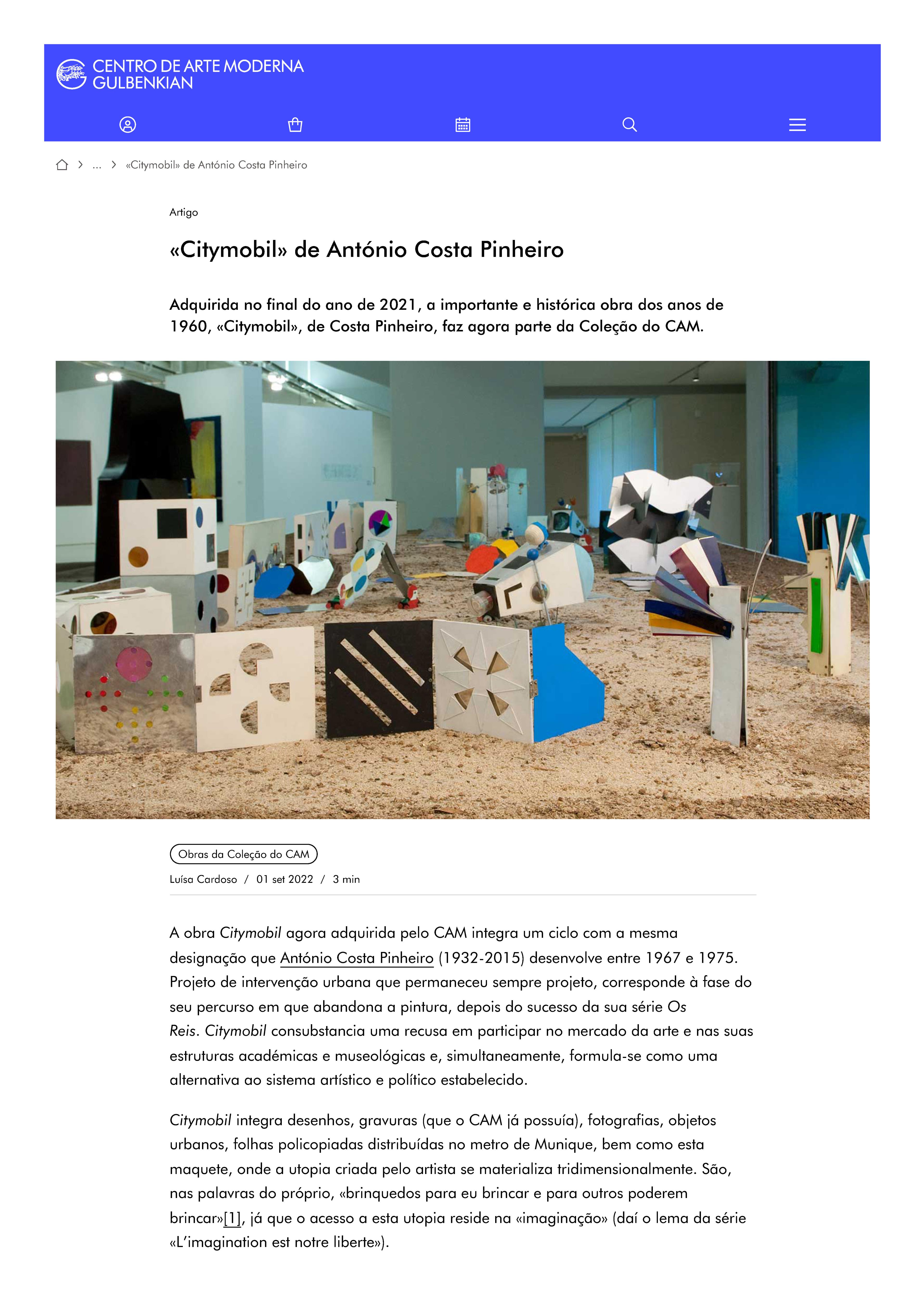 «Citymobil» de António Costa Pinheiro