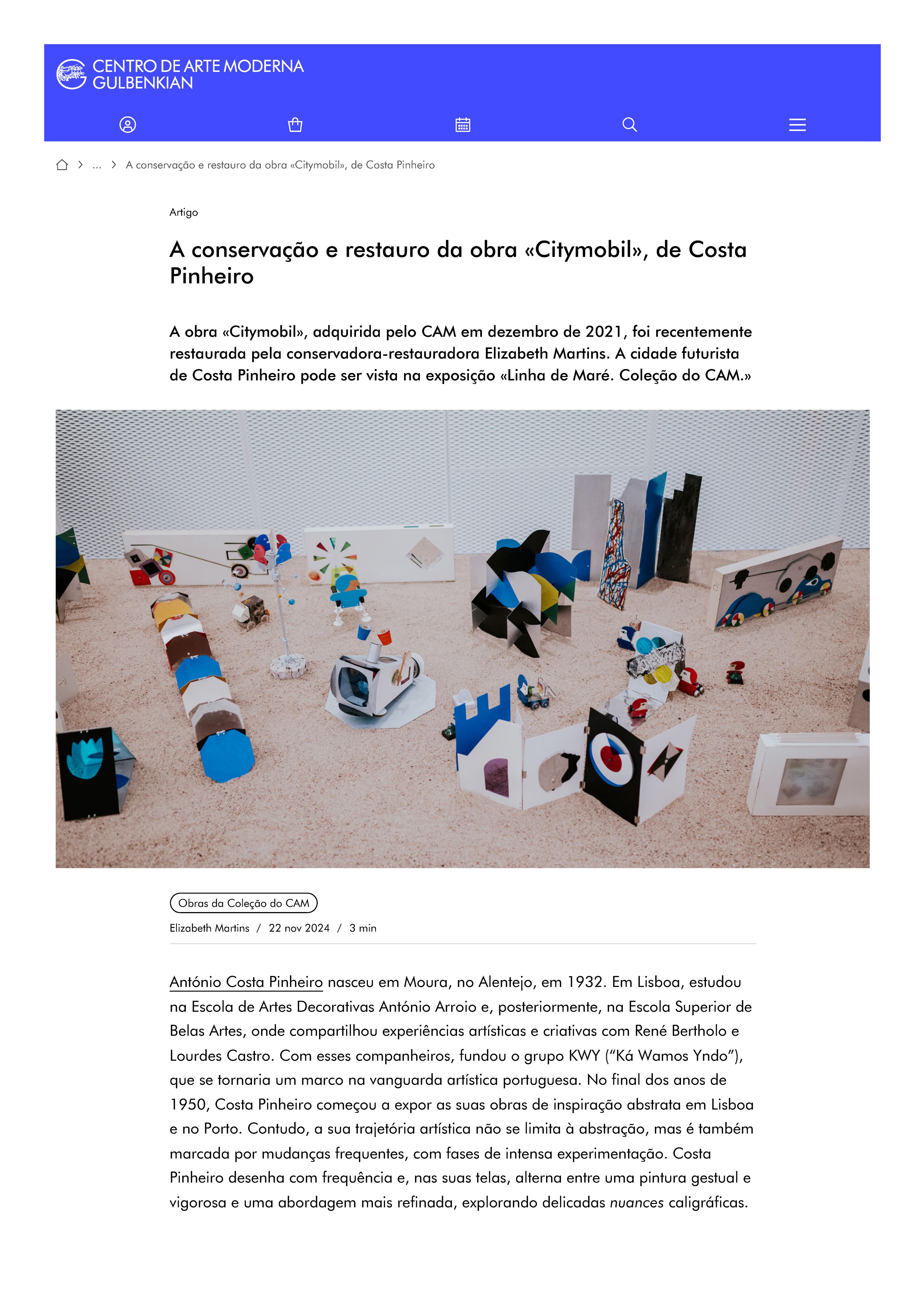 A Conservação e Restauro da Obra «Citymobil», de Costa Pinheiro