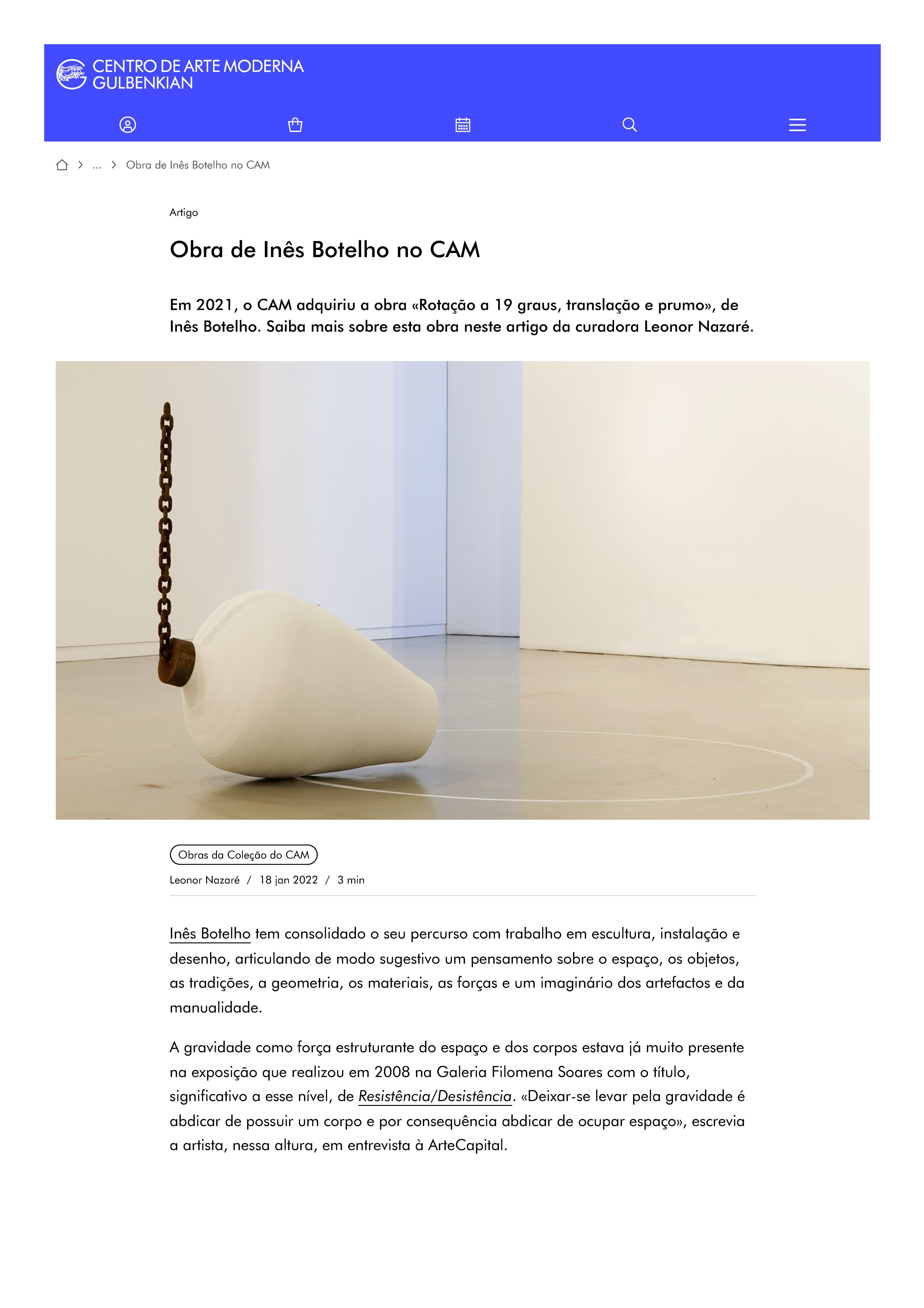 Obra de Inês Botelho no CAM